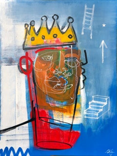 Clarence James "Man in the Mirror" painting on canvas