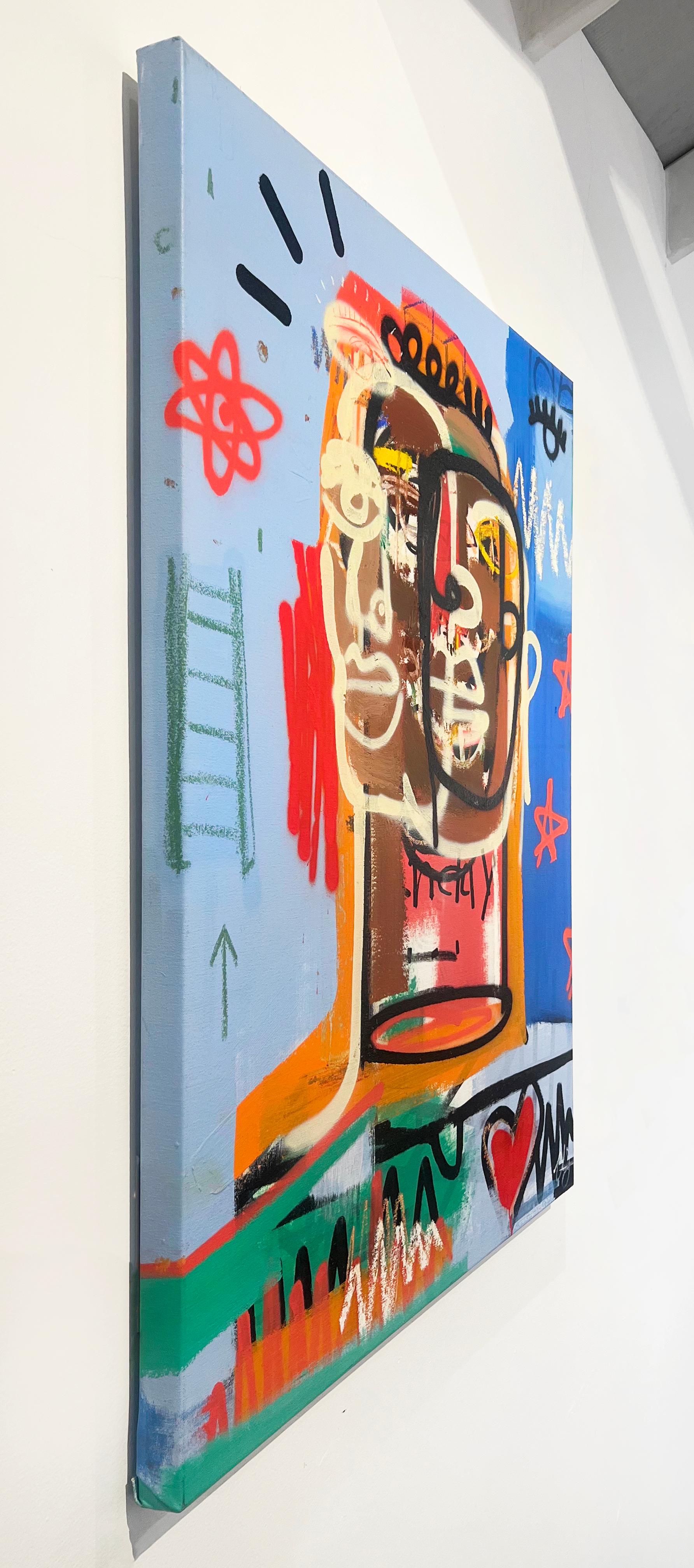 Artista:  A. James, Clarence James
Titolo:  Menti elevate
Data:  2025
Media:  Acrilico, Aerosol, Olio in stick su tela
Non incorniciato Dimensioni:  40