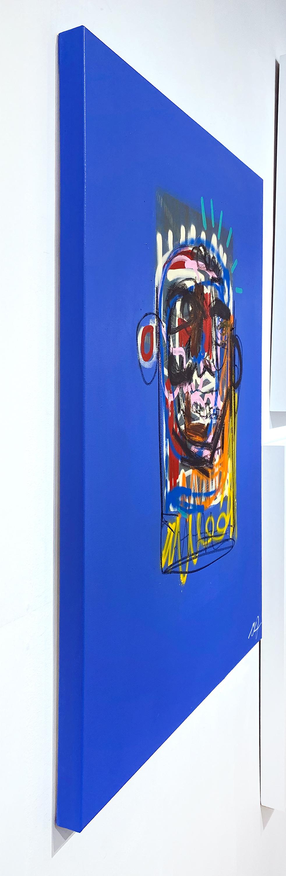 Labrynth - Blue Figurative Painting by Clarence James