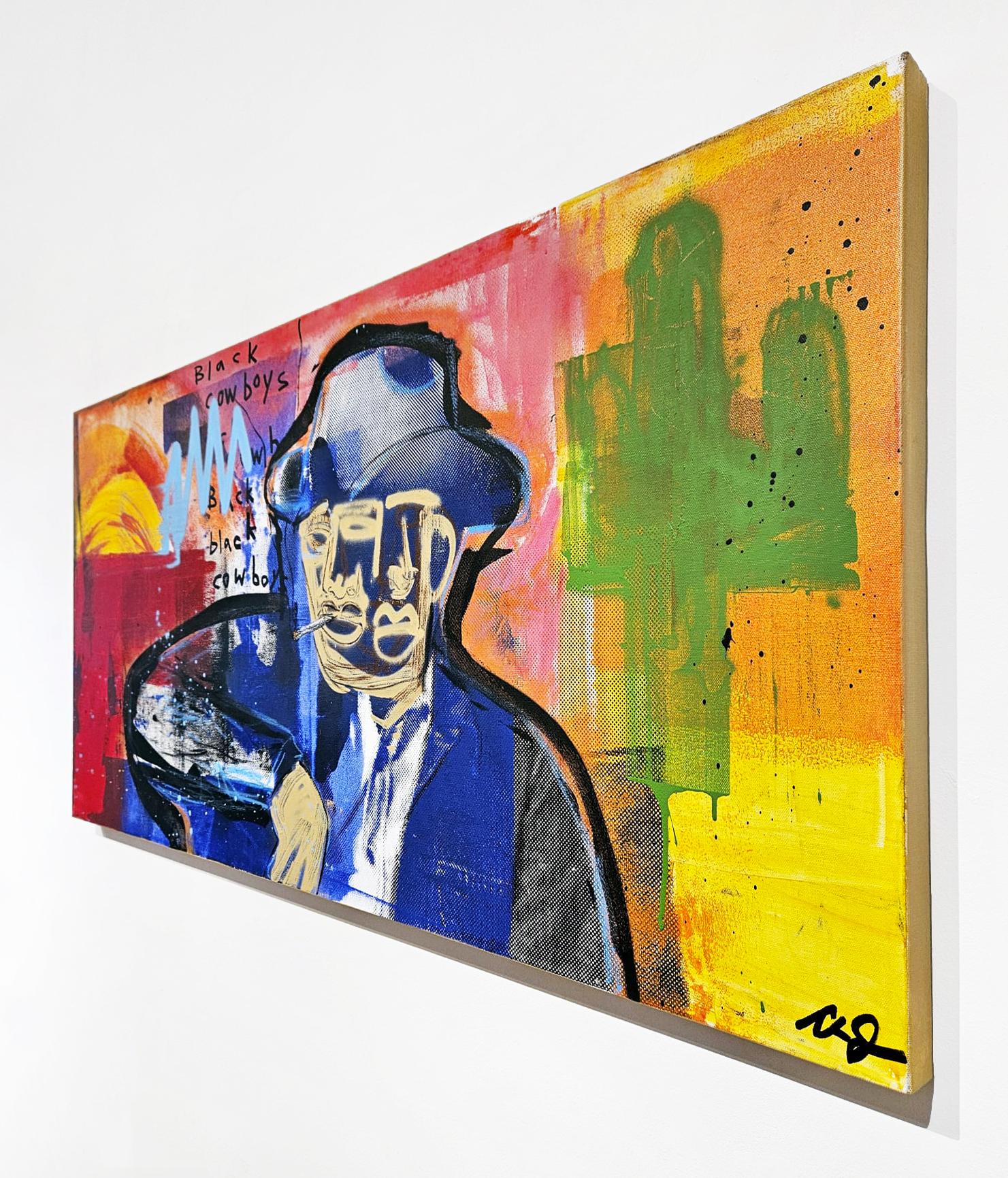 Marlboro Man 001 - Beige Figurative Painting by Clarence James