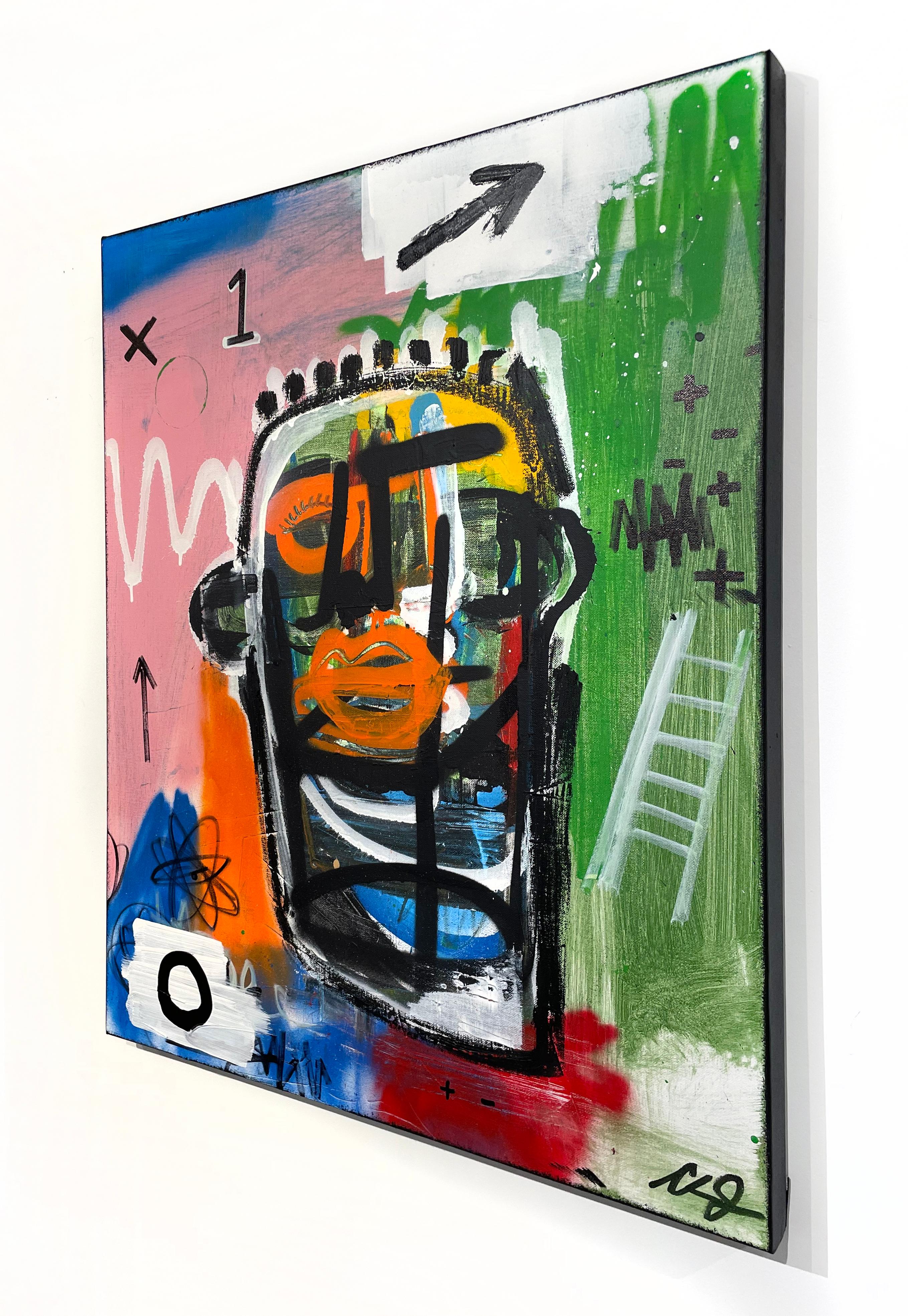 Artist:  James, Clarence
Title:  Synthesizer
Date:  2025
Medium:  Acrylic, Aerosol, Oil Stick on Canvas
Unframed Dimensions:  30