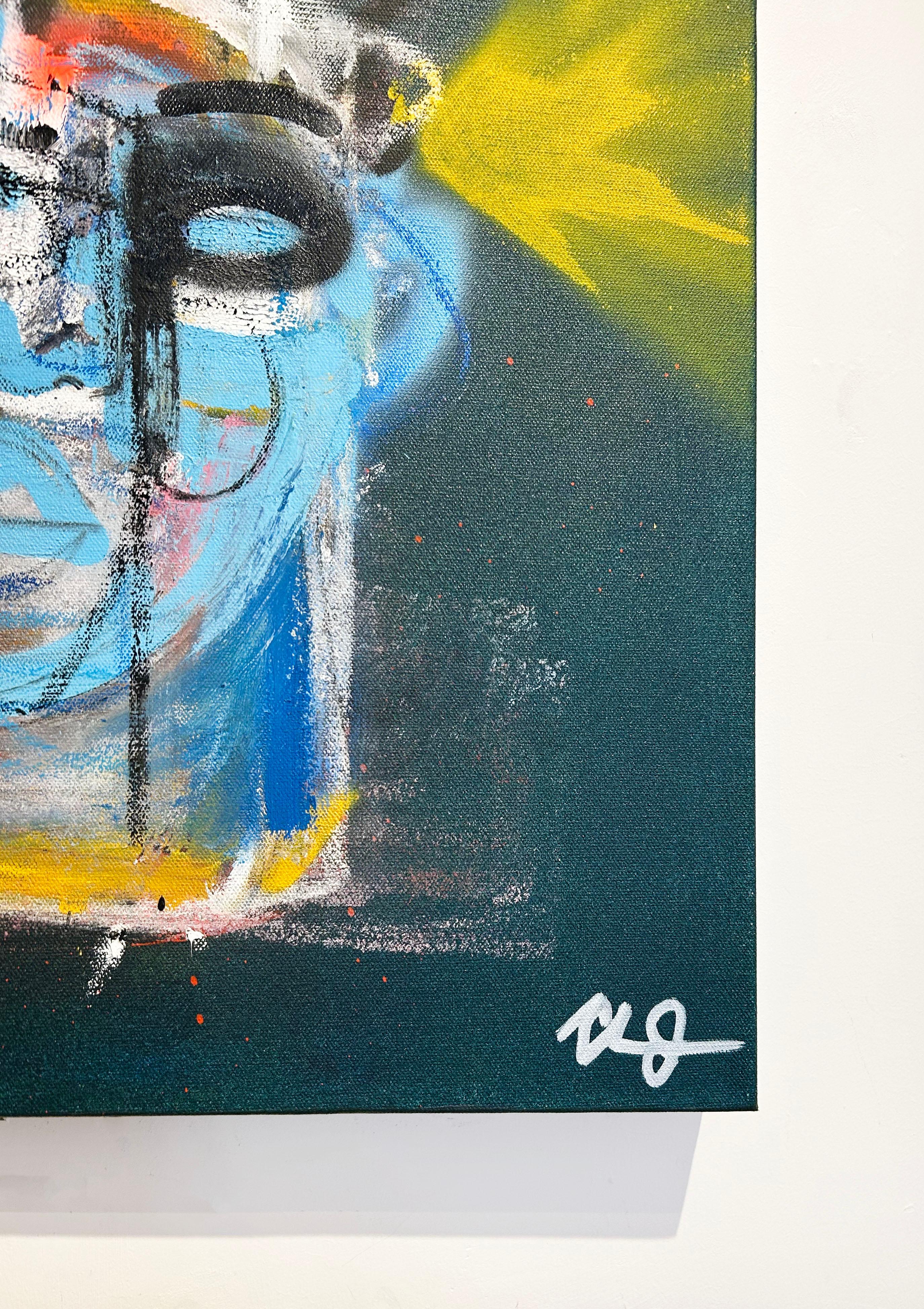 Artista:  A. James, Clarence James
Titolo:  The Giver
Data:  2025
Media:  Acrilico, Aerosol, Olio in stick su tela
Non incorniciato Dimensioni:  20