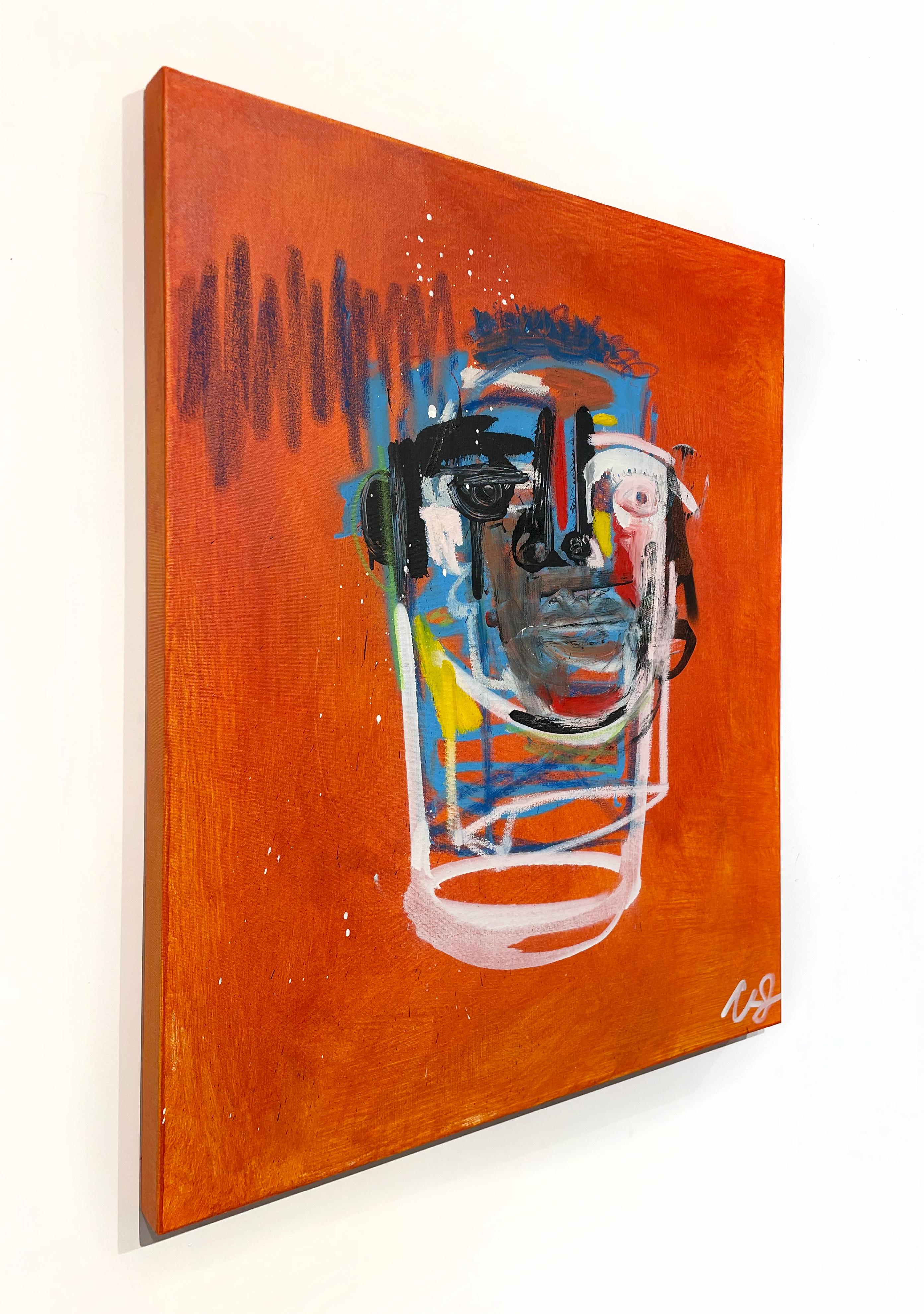 Artist:  James, Clarence
Title:  Will.
Date:  2025
Medium:  Acrylic, Aerosol, Oil Stick on Canvas
Unframed Dimensions:  30
