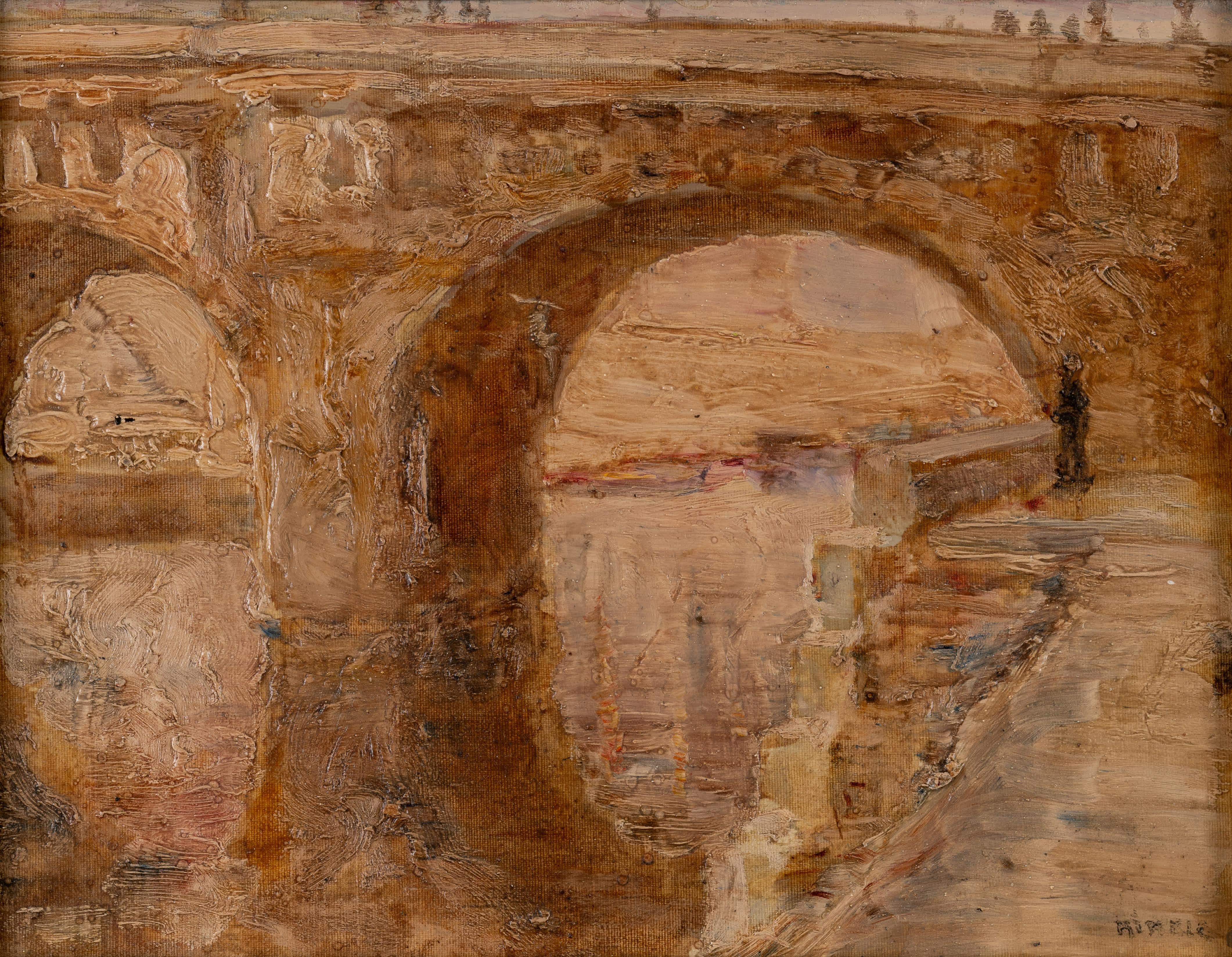 Ponte di Pont Neuf, Francia 1906 - Painting di Clarence Keiser Hinkle