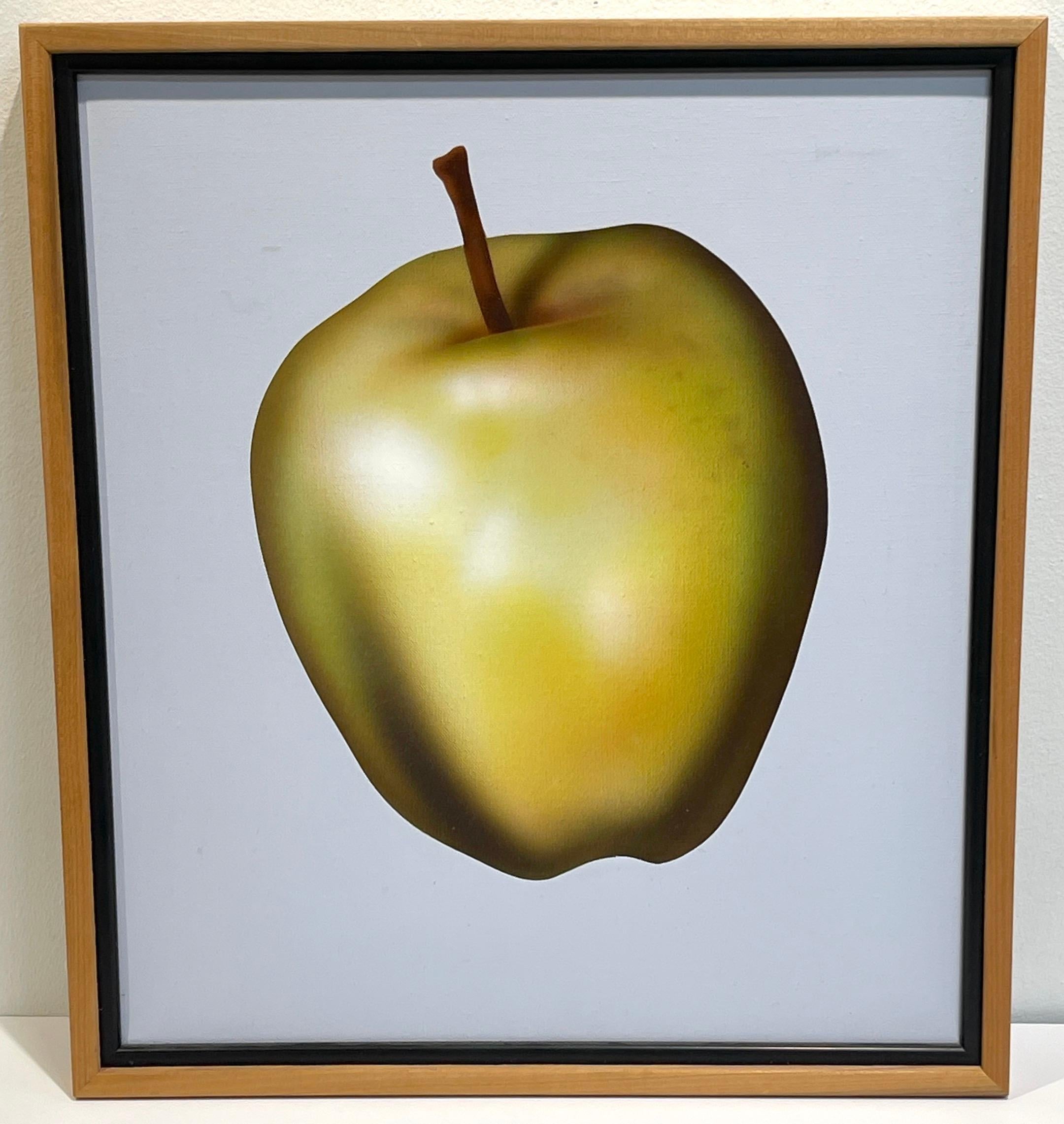 Clarence Measelle (américain, né en 1947) Green Apple, 1983
Acrylique sur toile, signée au verso
Toile 16 x 16 pouces, encadré 17.5 x 17.5 pouces 

Plongez dans l'attrait captivant de cette œuvre exquise de Clarence Measelle, exécutée en 1983. Cette