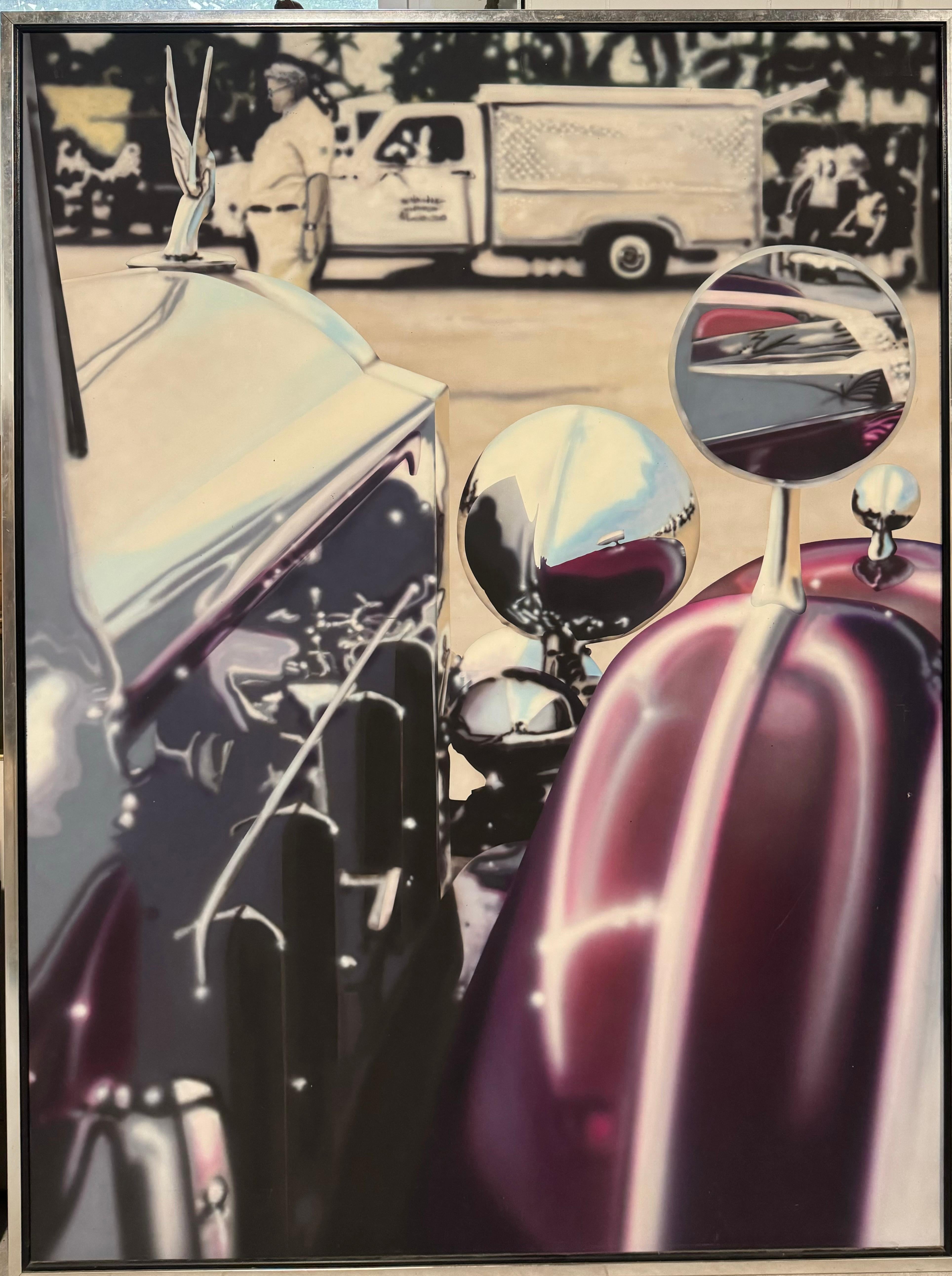 PALM BEACH FOTÓRAFO ESTADOUNIDENSE Pintura hiperrealista Rolls Royce - Painting de Clarence Measelle
