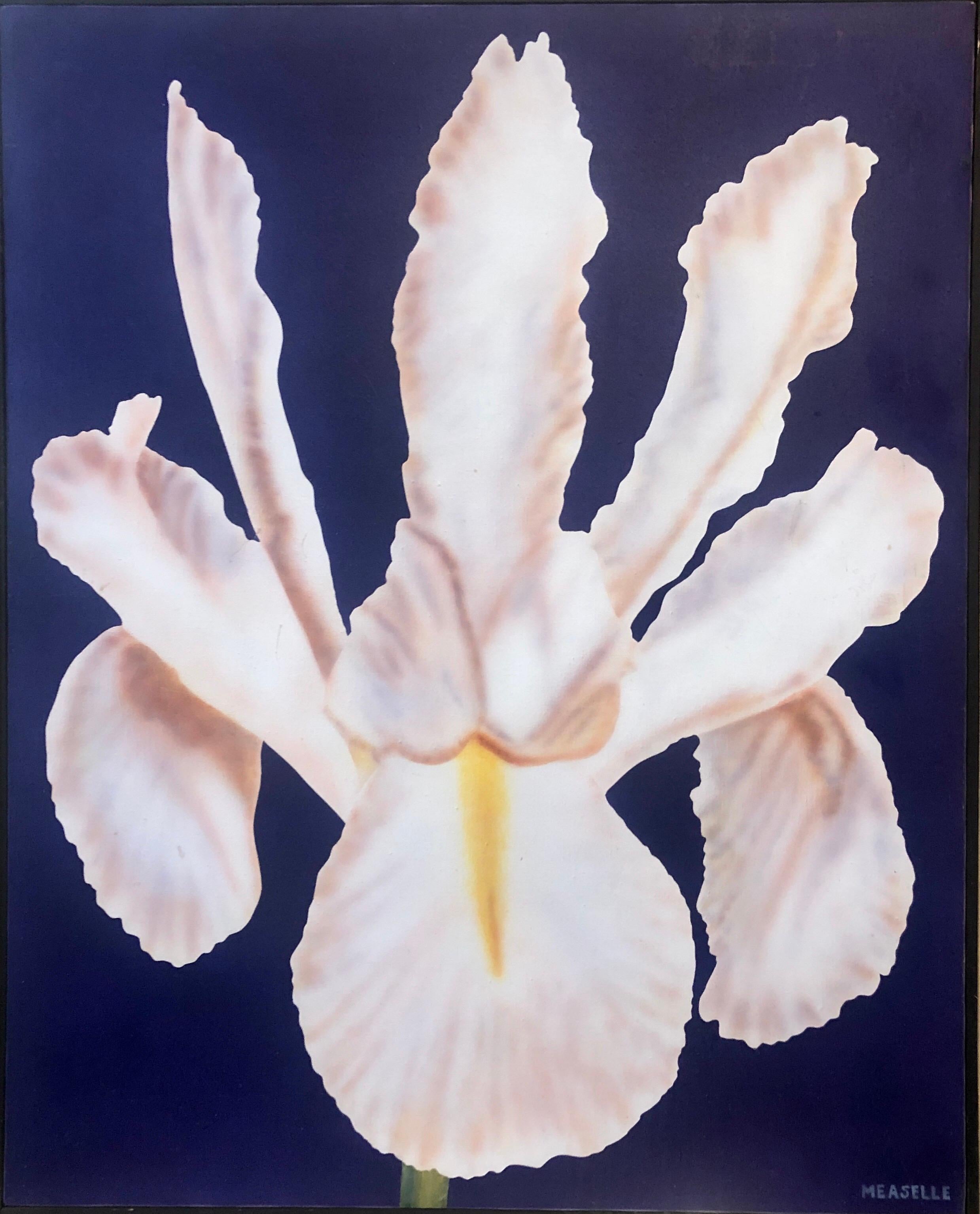 Photorealism Still Life Acrylic Painting Flower Photo Realist Orchid, Vivid Blue en vente 6