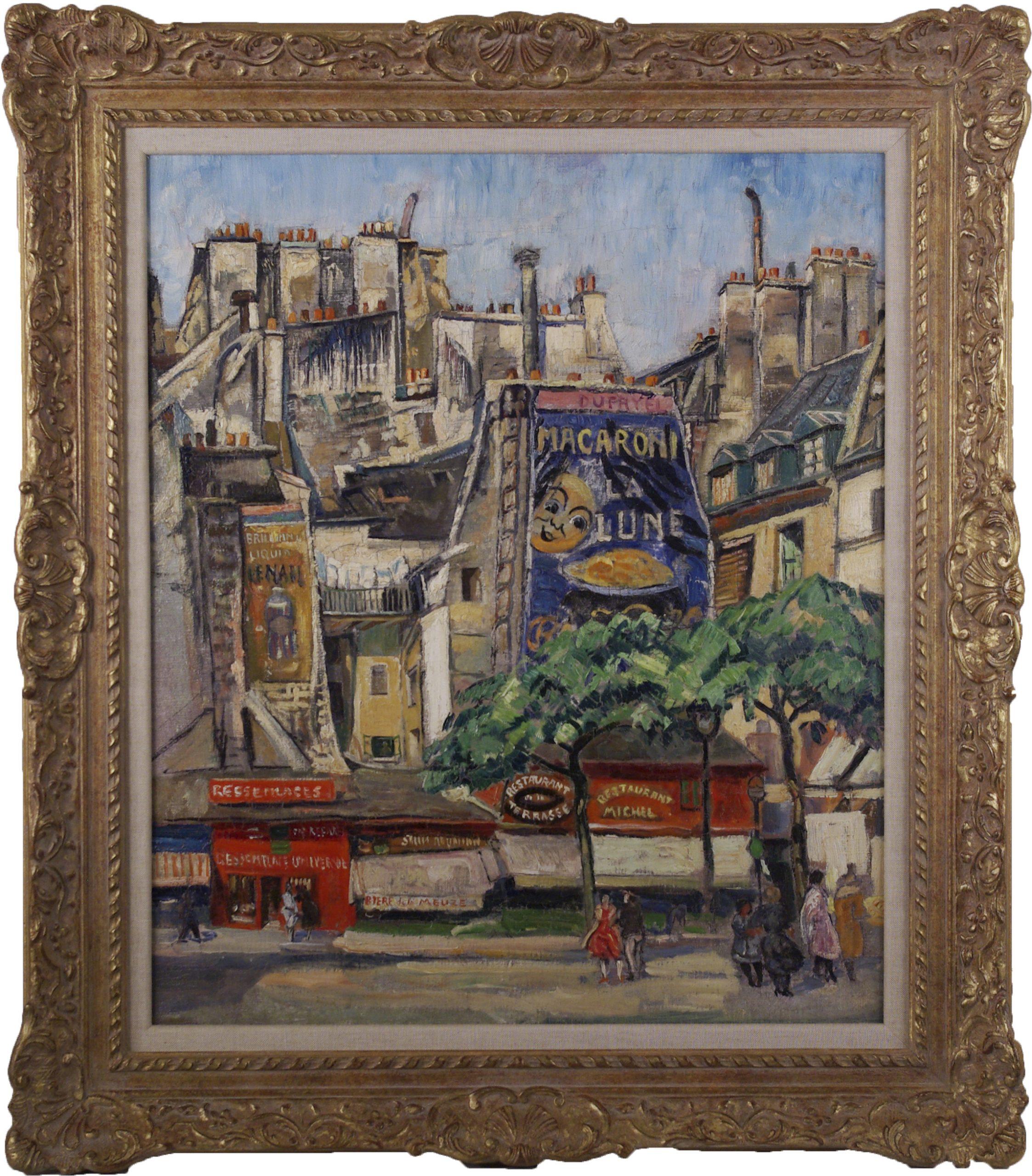 Montmartre, Paris - Painting by Clarence Montfort Gihon