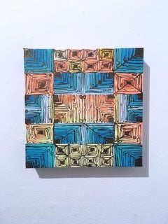 Maelstrom dell'artista di graffiti e di strada Clarence Rich, geometrico astratto e luminoso.