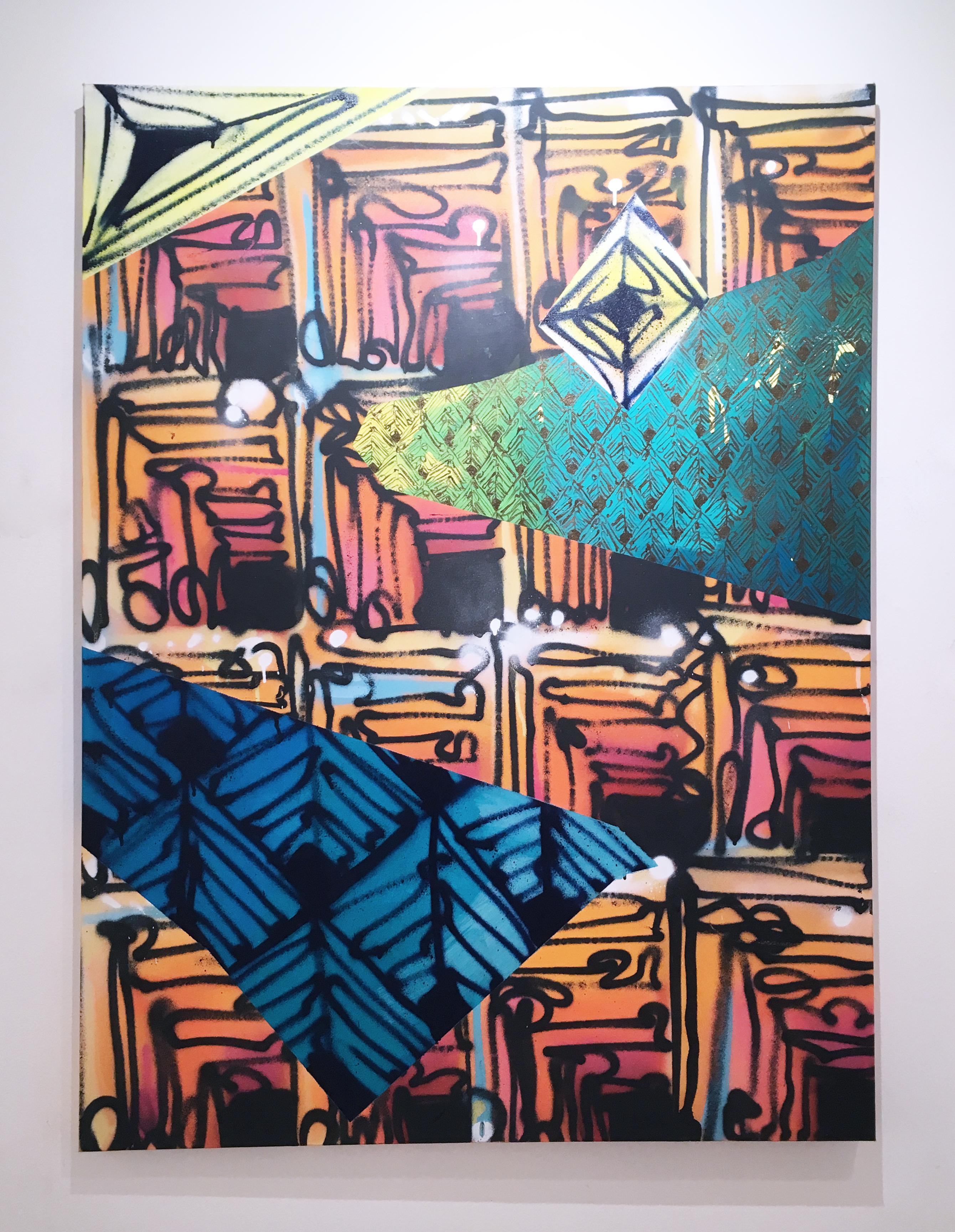 Maelstrom X des Straßenkünstlers Clarence Rich, abstraktes geometrisches, sich wiederholendes Muster im Angebot 2