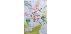 X Marks the Spot, Bright green & orange, gestural abstraction, text & graffiti