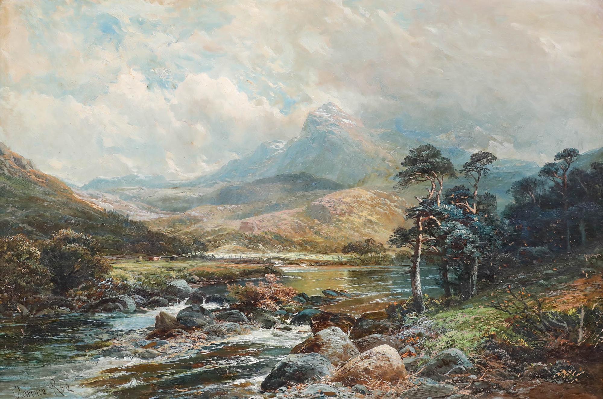 Clarence Roe (1870-1909) - Large Late 19th Century Oil, Scottish Highland Scene 1