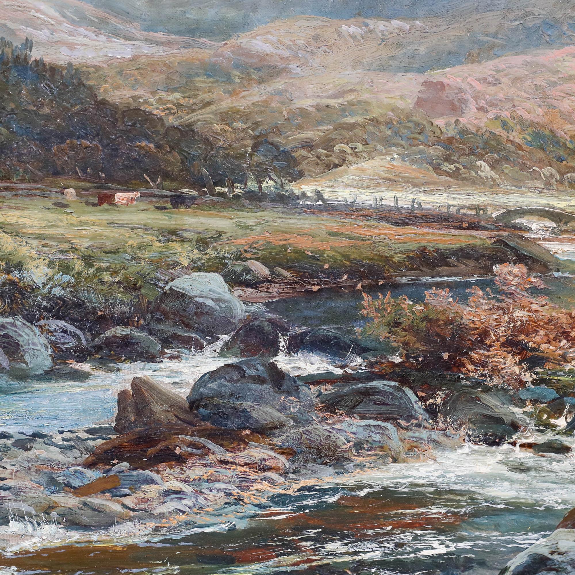 Clarence Roe (1870-1909) - Large Late 19th Century Oil, Scottish Highland Scene 3