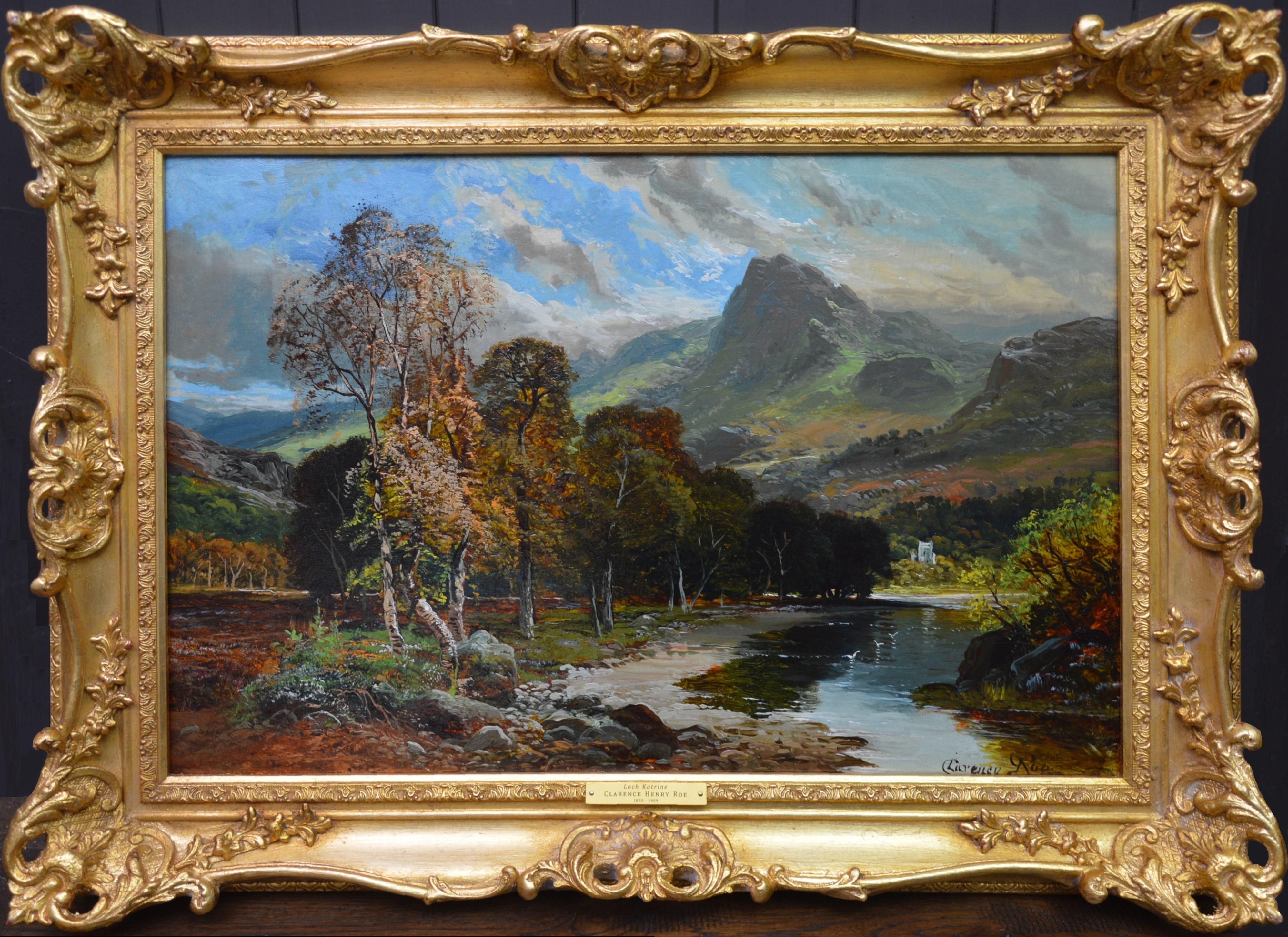 Clarence Roe Landscape Painting - Loch Katrine - 19th Century Landscape Oil Painting of the Scottish Highlands