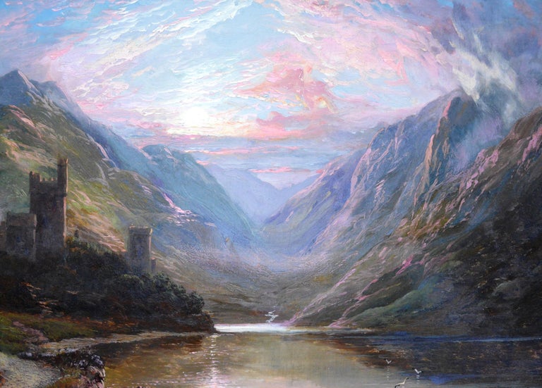 Clarence Roe Lough Beagh 19th Century Irish Landscape Oil Painting