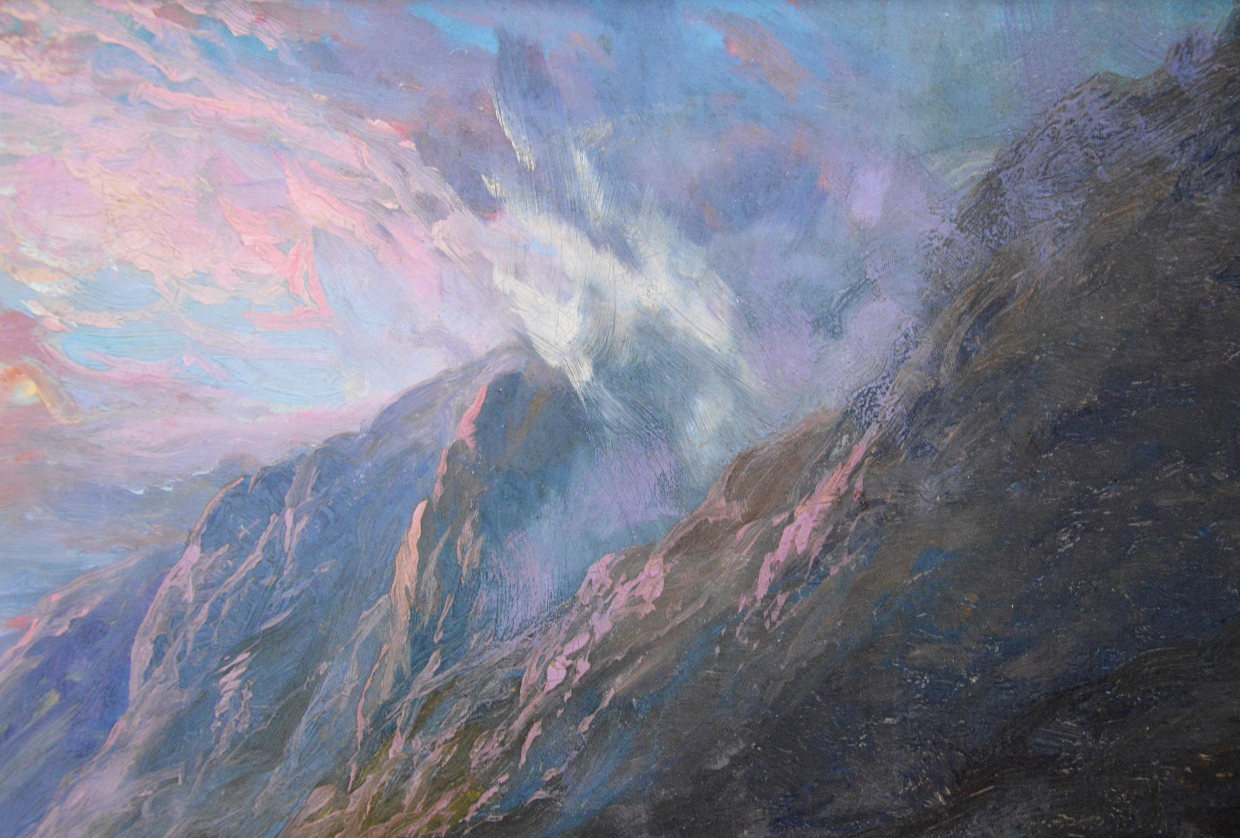 Lough Beagh - 19th Century Irish Landscape Oil Painting of Donegal Sunset 1