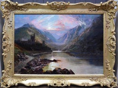 Lough Beagh - 19th Century Irish Landscape Oil Painting of Donegal Sunset