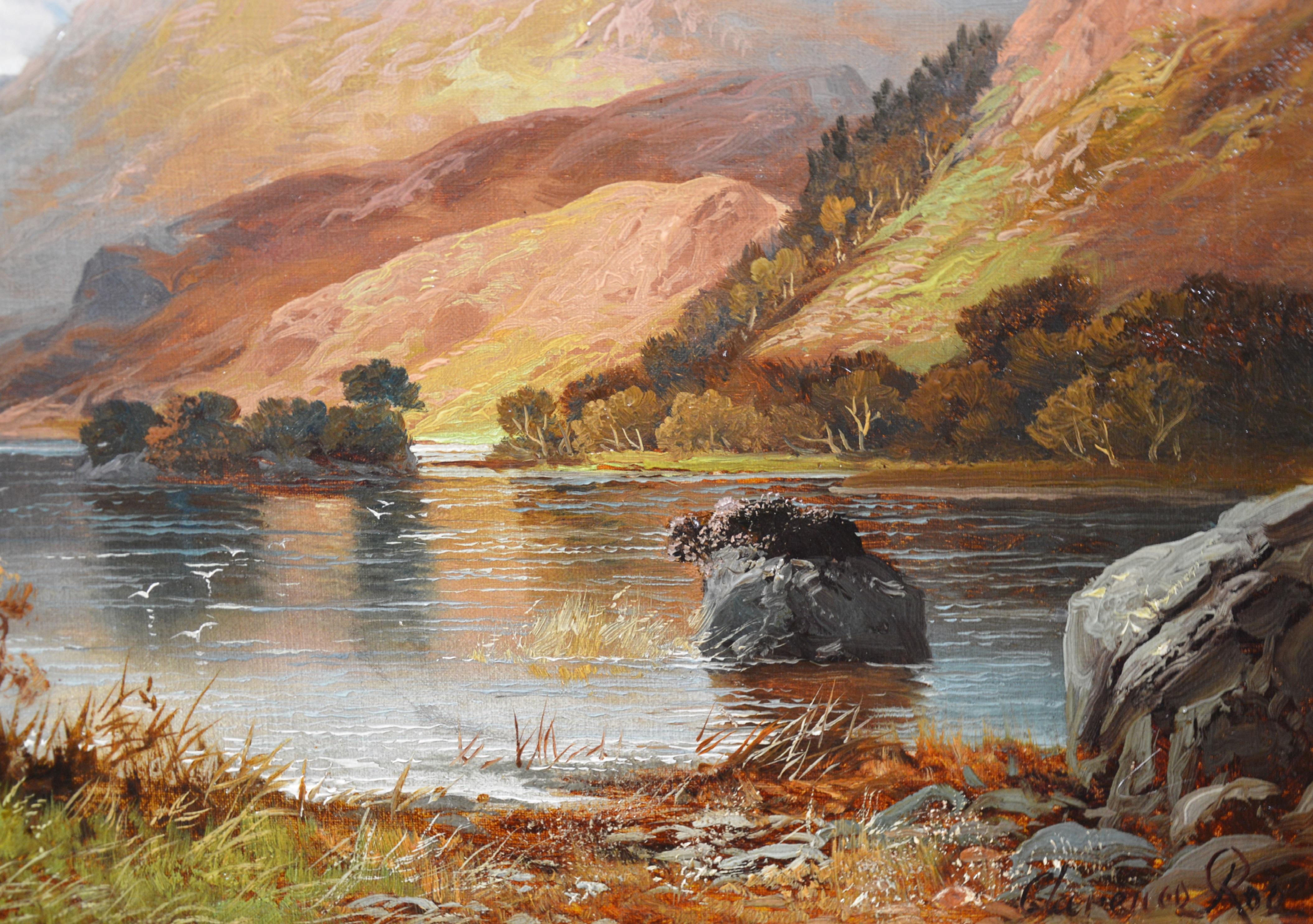 ‘Rydal Water, Westmorland’ by Clarence Henry Roe (1850-1909). Rydal Water is one of the smallest but possibly the most beautiful bodies of water in the Lake District, and the former home of both William Wordsworth and Thomas de Quincey. The painting