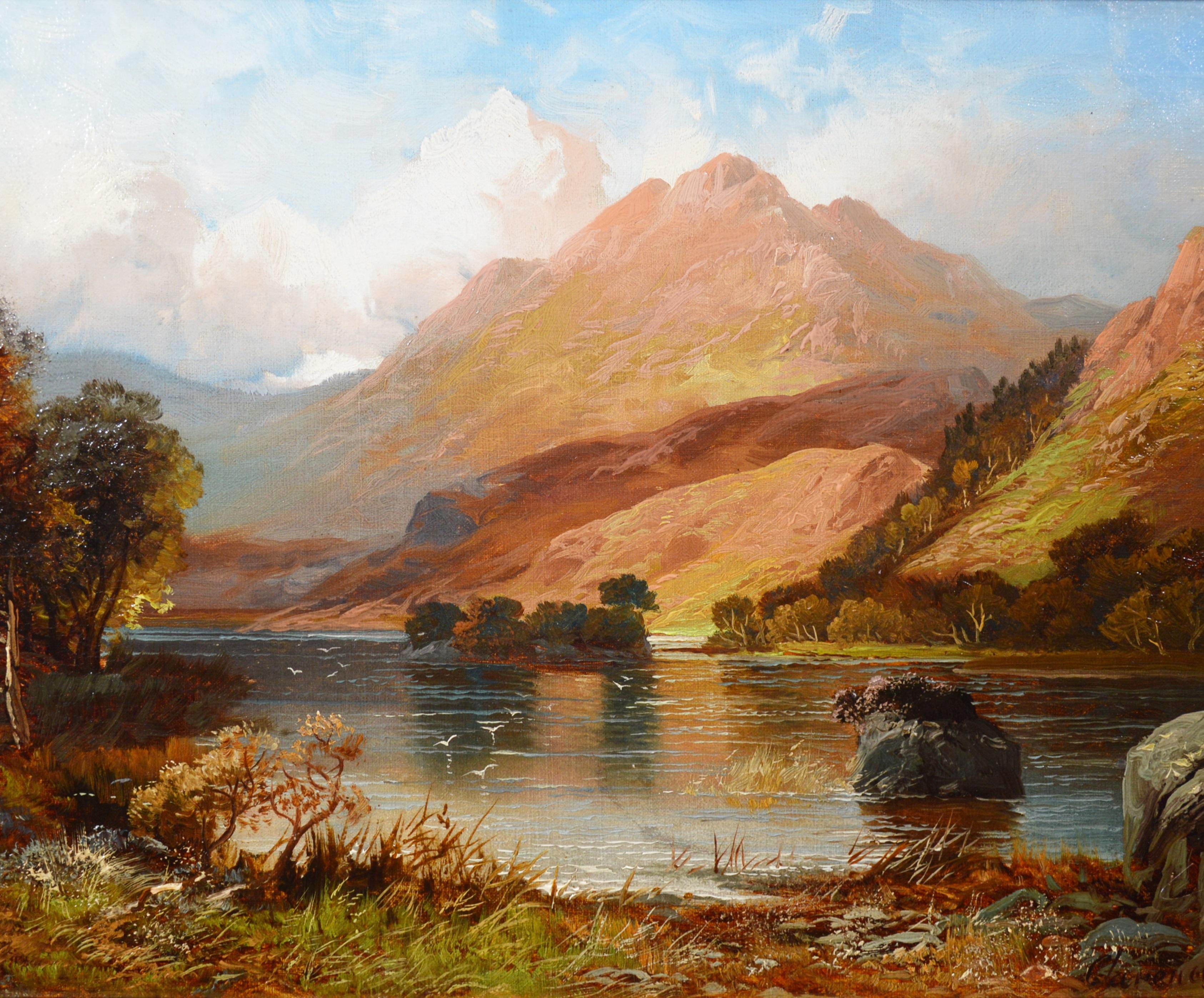 Rydal Water, Westmorland - 19th Century Landscape Oil Painting of Lake District  1
