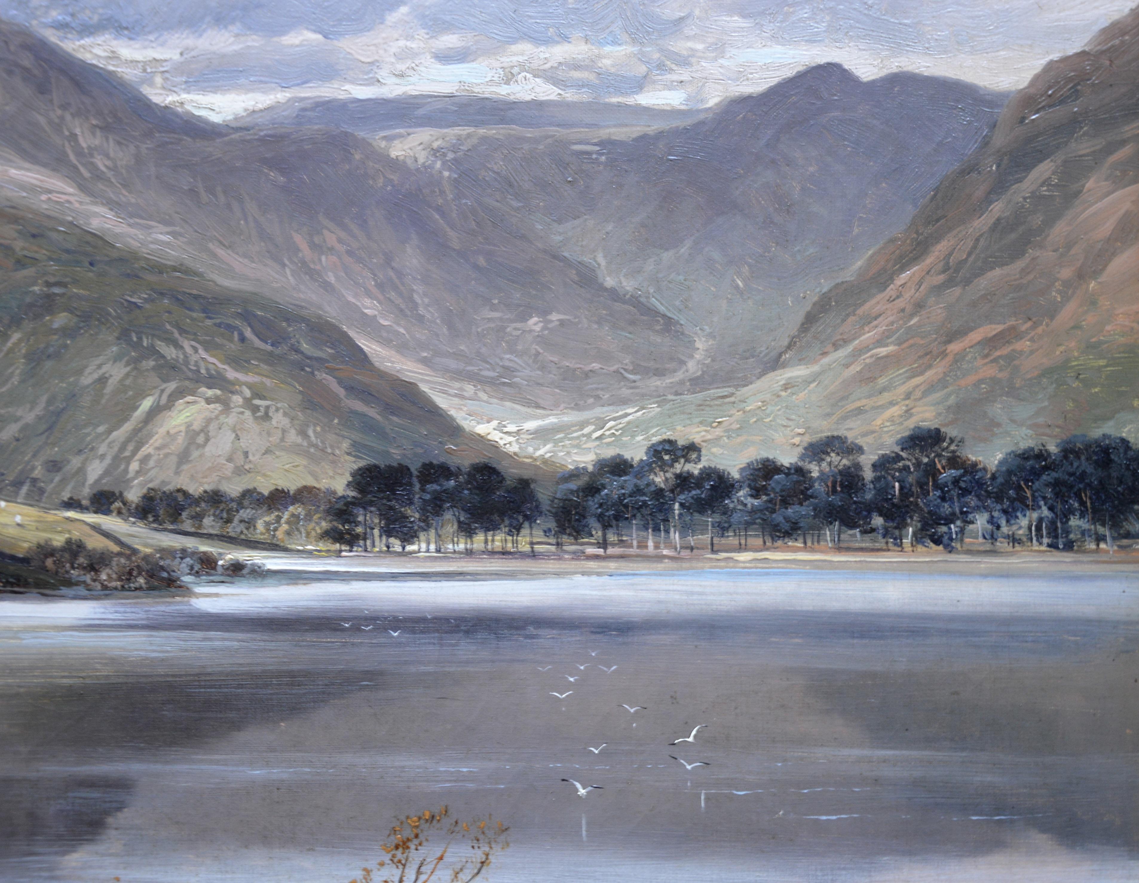 Scafell Pike from Wastwater - 19th Century English Landscape Oil Painting 2