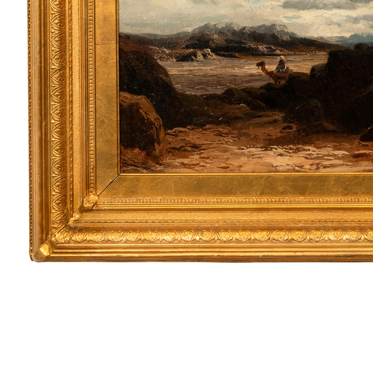 Antico olio su tela del XIX secolo di grandi dimensioni Pittura orientalista Palmira Siria 1880 in vendita 6
