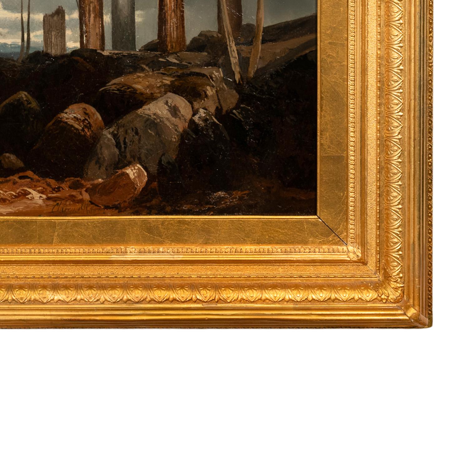 Antico olio su tela del XIX secolo di grandi dimensioni Pittura orientalista Palmira Siria 1880 in vendita 7