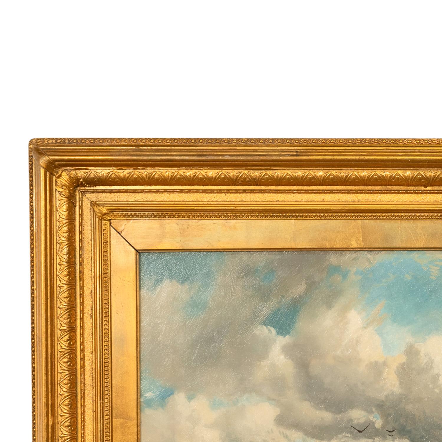 Antico olio su tela del XIX secolo di grandi dimensioni Pittura orientalista Palmira Siria 1880 in vendita 4