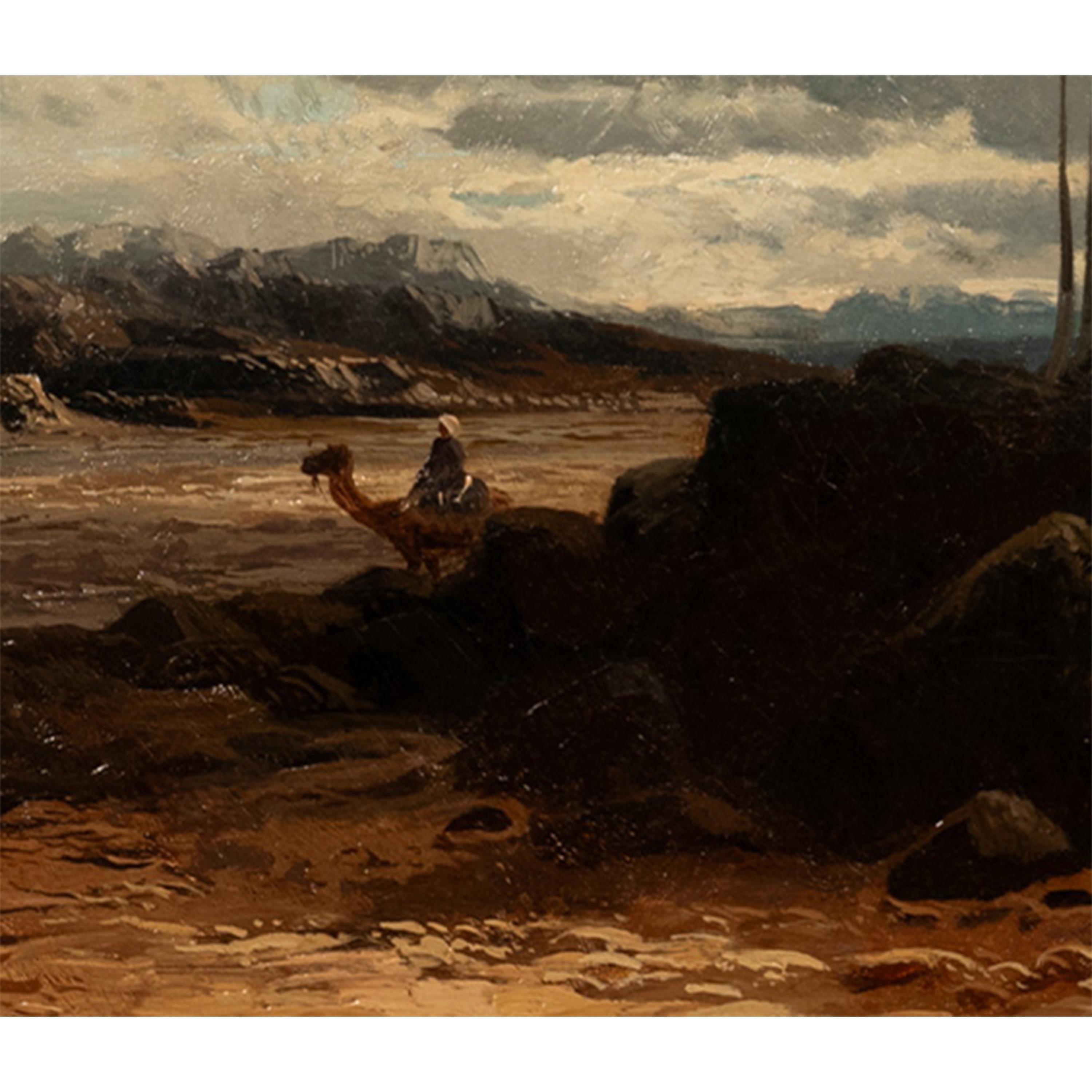 Grande huile sur toile ancienne du 19ème siècle représentant Palmyra, Syrie orientaliste, 1880 en vente 6