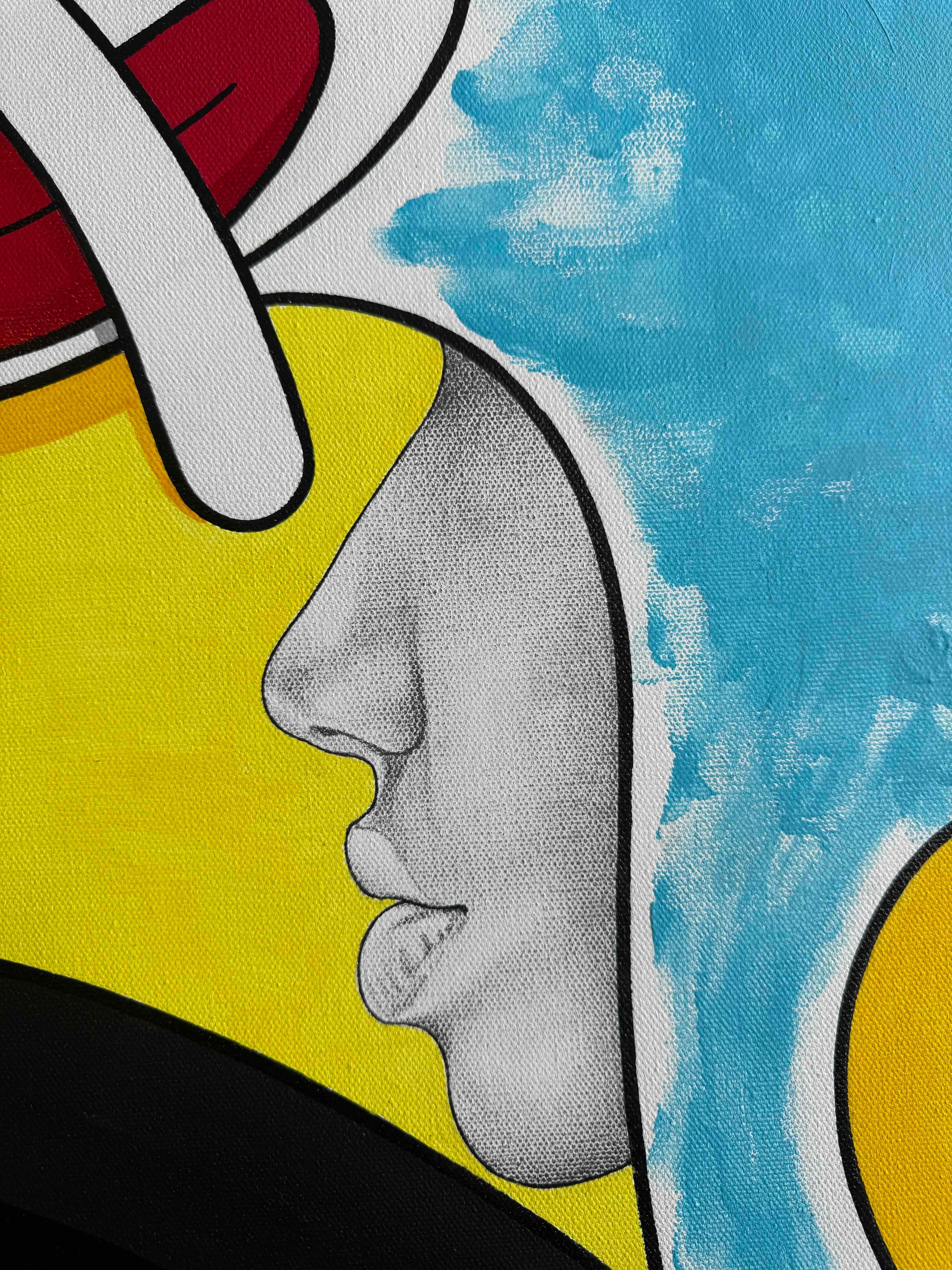 Oreo Mickey contemporary pop art character interior figurative red blue yellow (Pop-Art), Painting, von Clarence Ruth