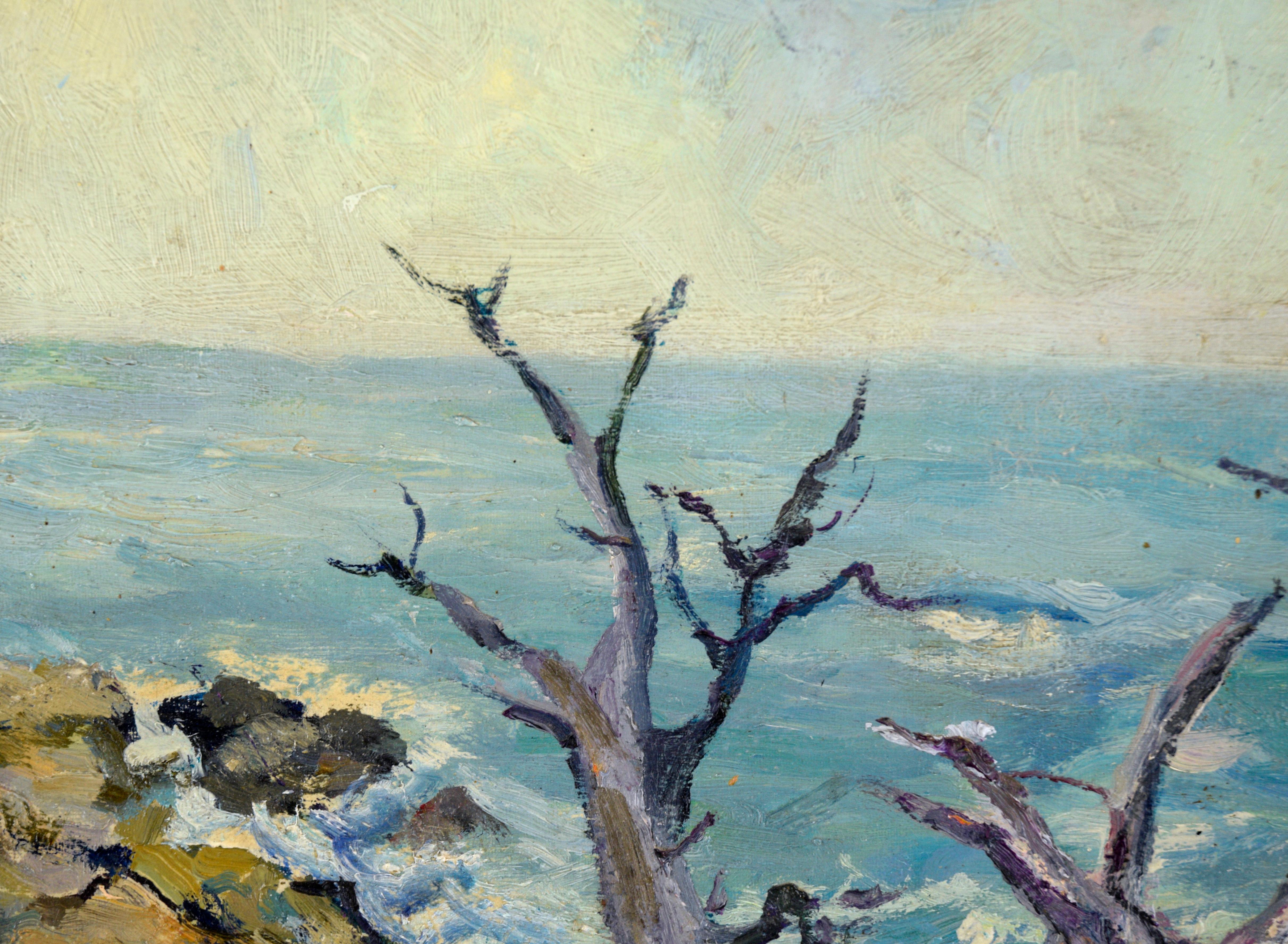 Point Lobos Seascape in Oil on Canvas - Painting by Clarence Shepard