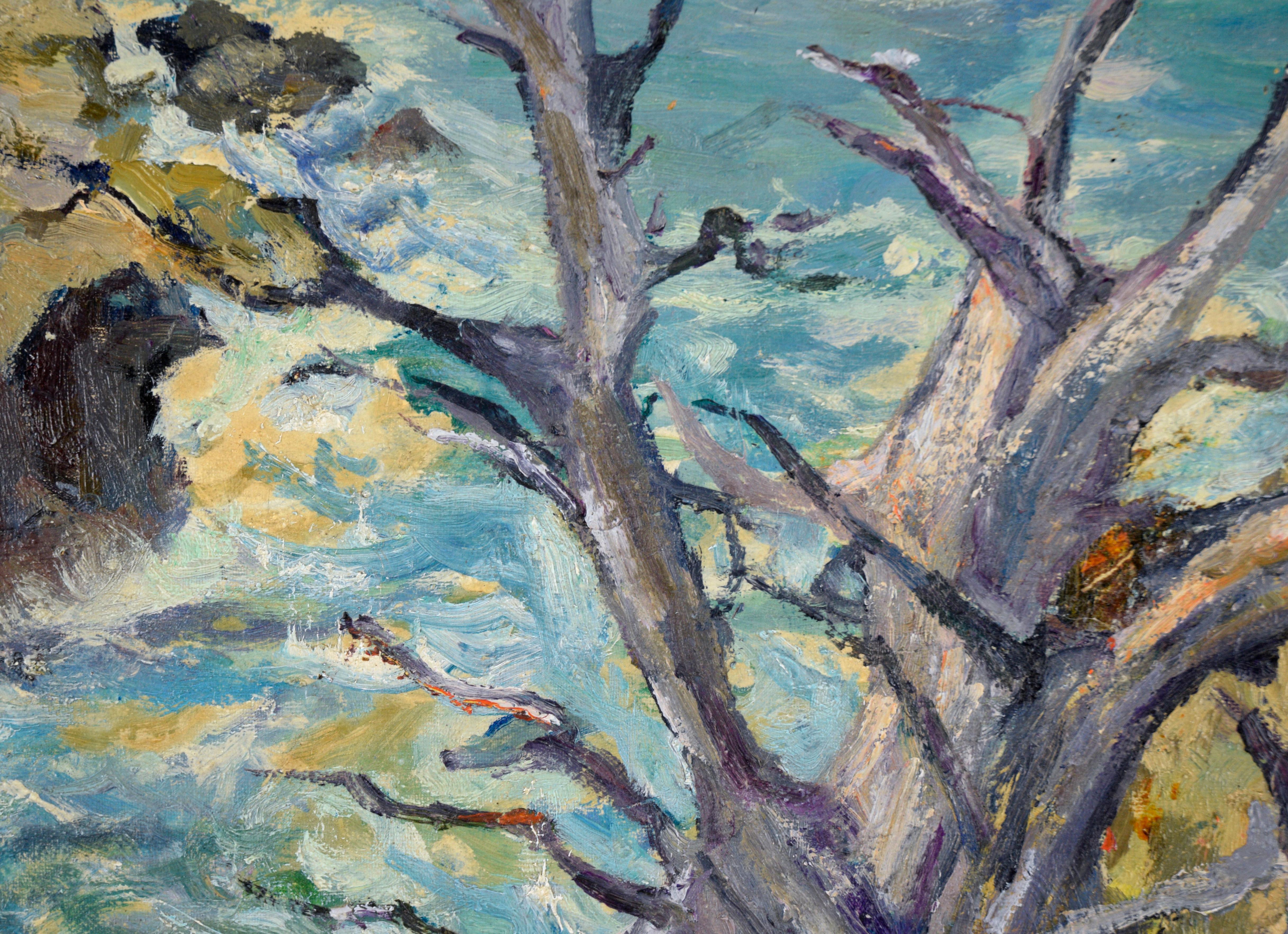 Point Lobos Seascape in Oil on Canvas - American Impressionist Painting by Clarence Shepard