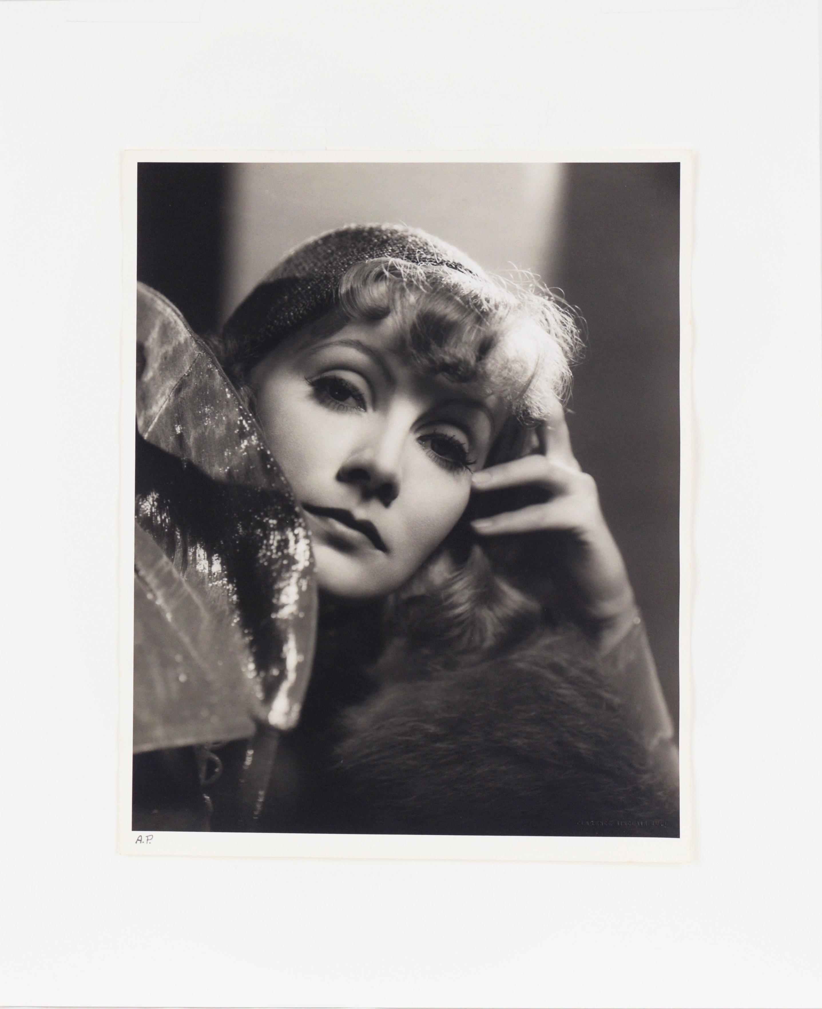 Greta Garbo in Susan Lenox (Her Fall And Rise) - Photograph by Clarence Sinclair Bull

A black and white photograph by Clarence Sinclair Bull (American, 1896-1979), matte finish, double-weight paper, depicting a 1931 shot of Swedish/American actress