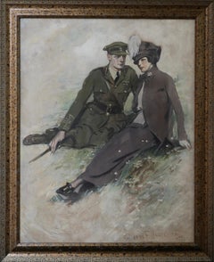 Un soldato e la sua ragazza, illustrazione di una storia su rivista