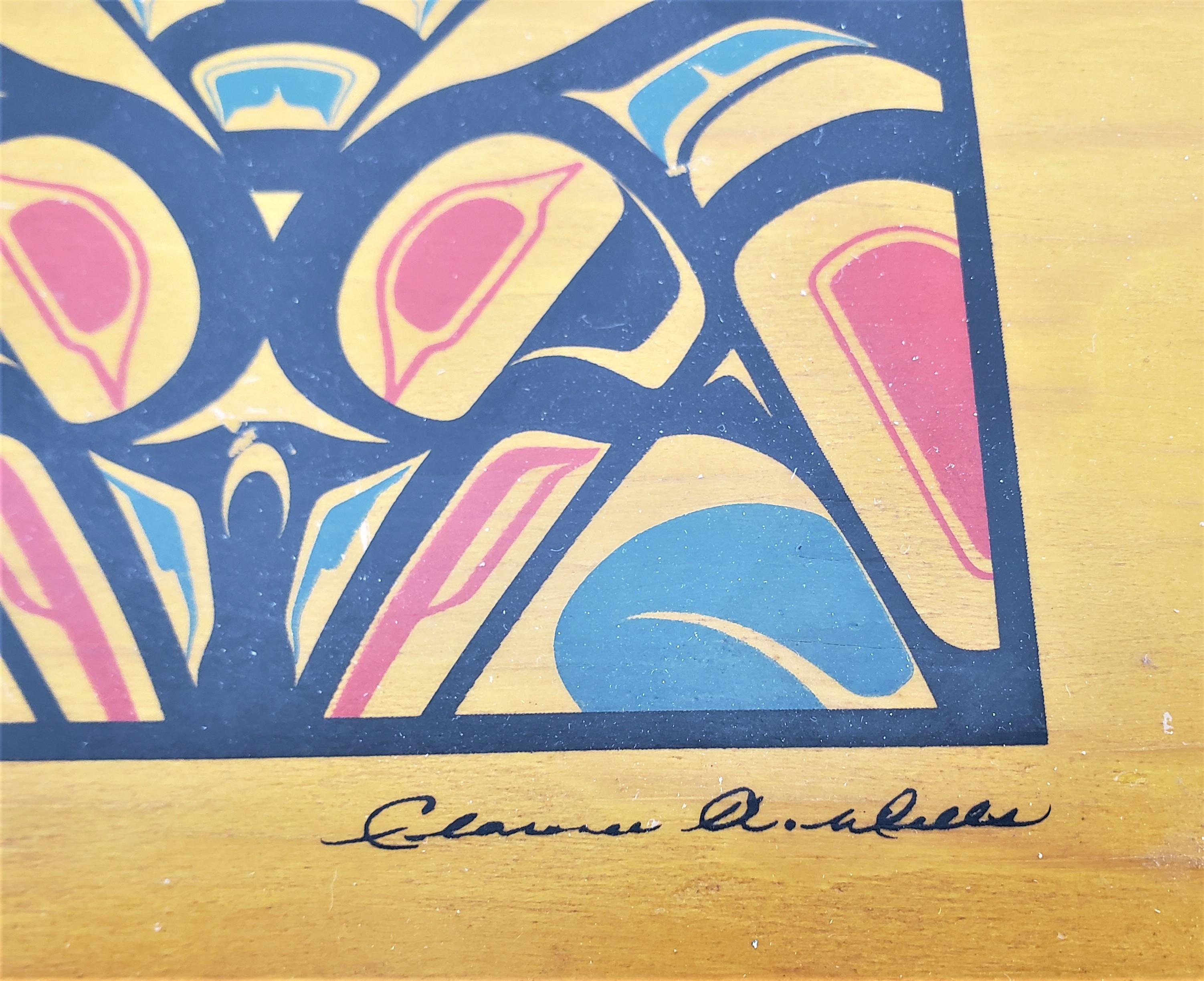 20th Century Clarence Wells Signed West Coast Haida Styled Decorative Wooden Box