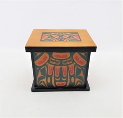 Clarence Wells Signed West Coast Haida Styled Decorative Wooden Box