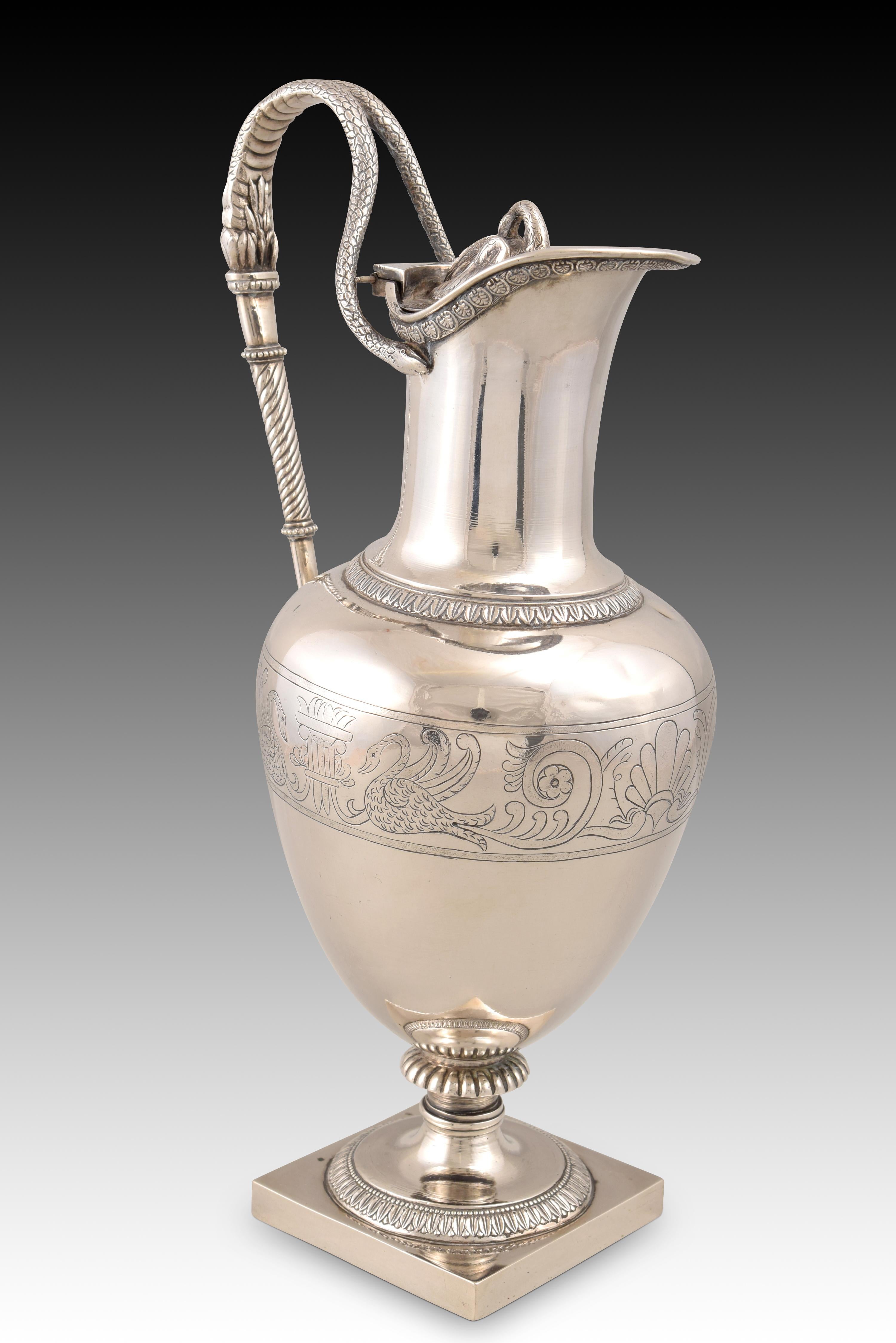 Claret Jug, Silver, Anselmo Prior and Mason, Vitoria, Spain, 1816-1846 In Good Condition For Sale In Madrid, ES