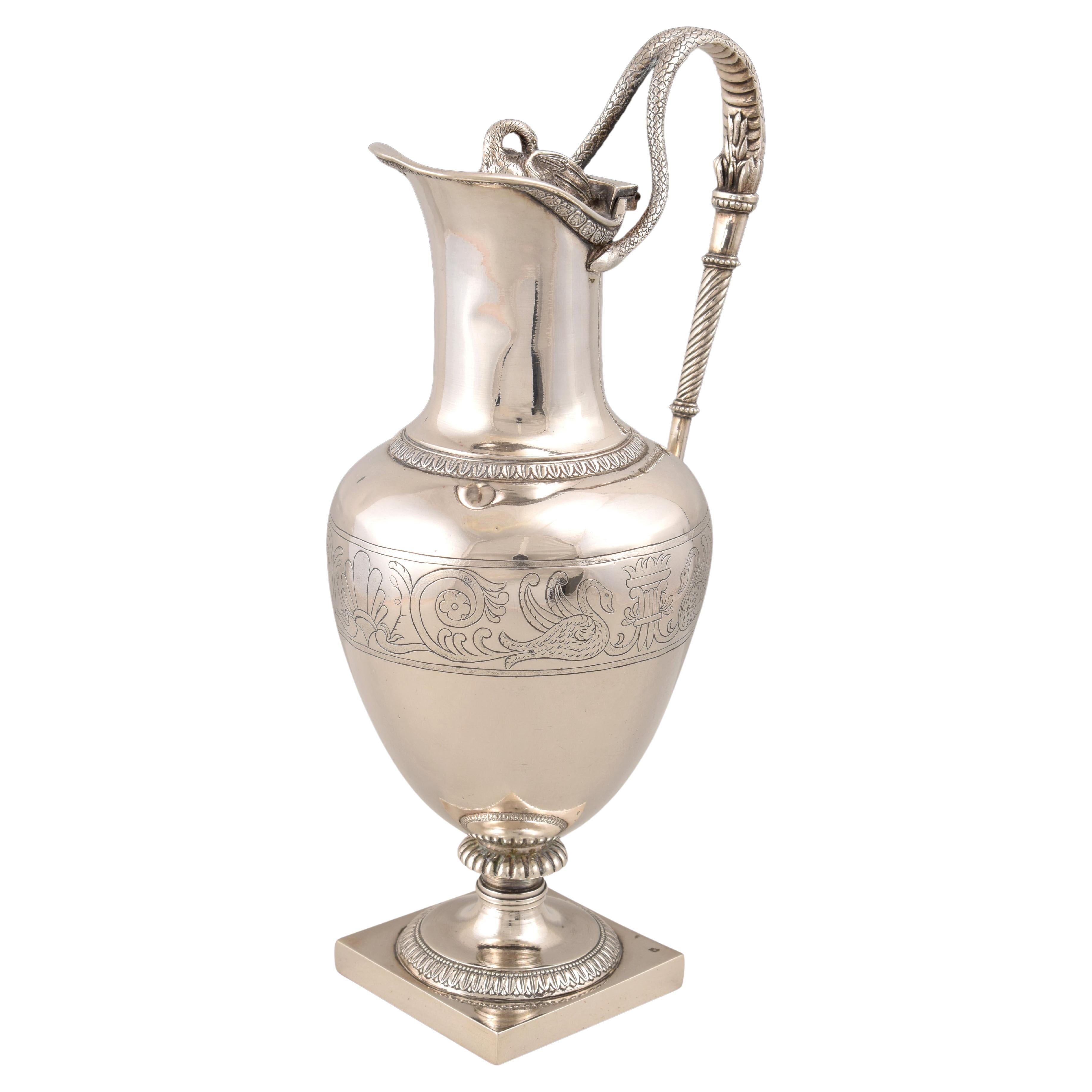 Claret Jug, Silver, Anselmo Prior and Mason, Vitoria, Spain, 1816-1846