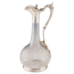 Claret Jug Silver Plate Mount c1900