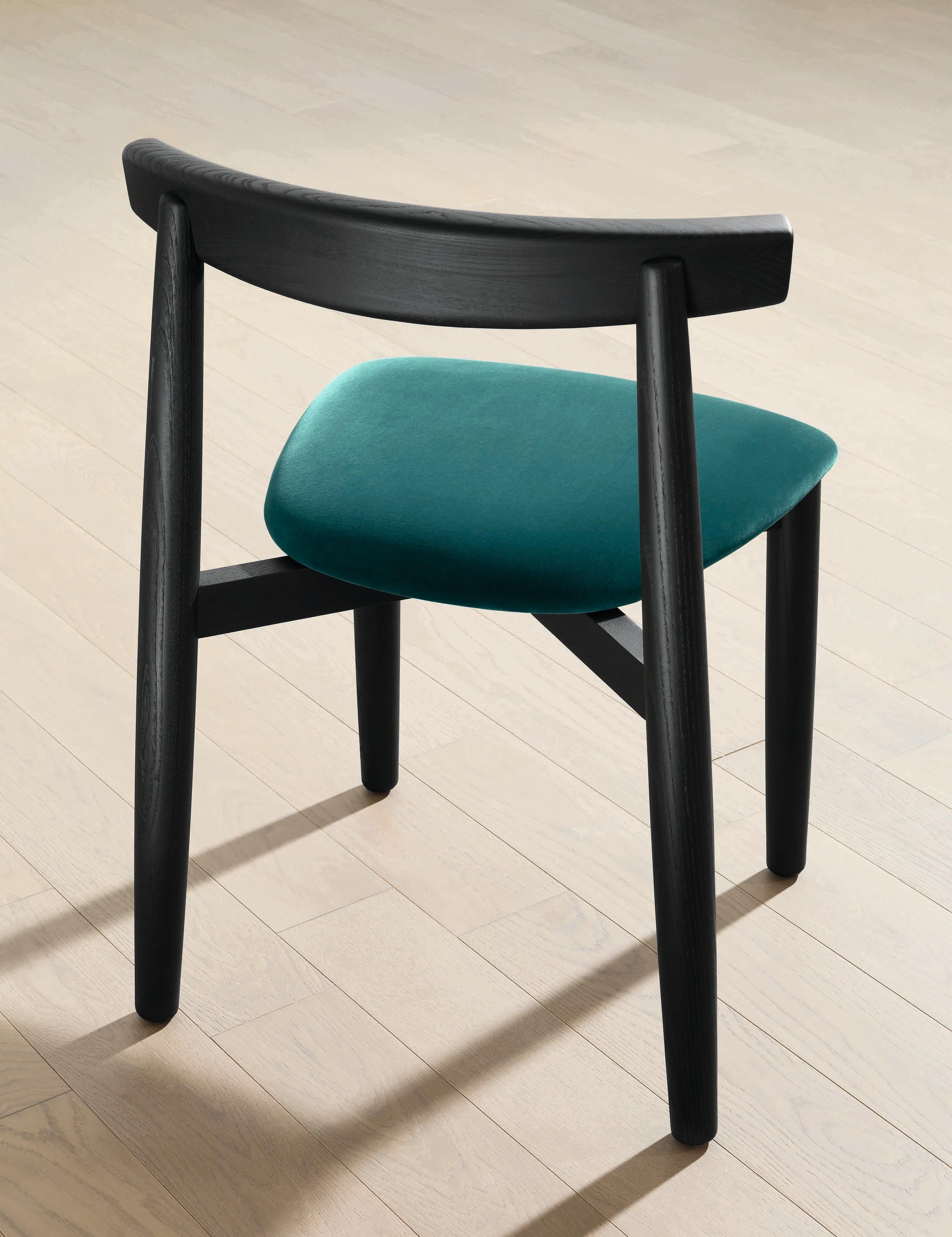 Modern Claretta Bold Chair in Matching Aniline Base, Upholstery Seat, by Florian Schmid For Sale