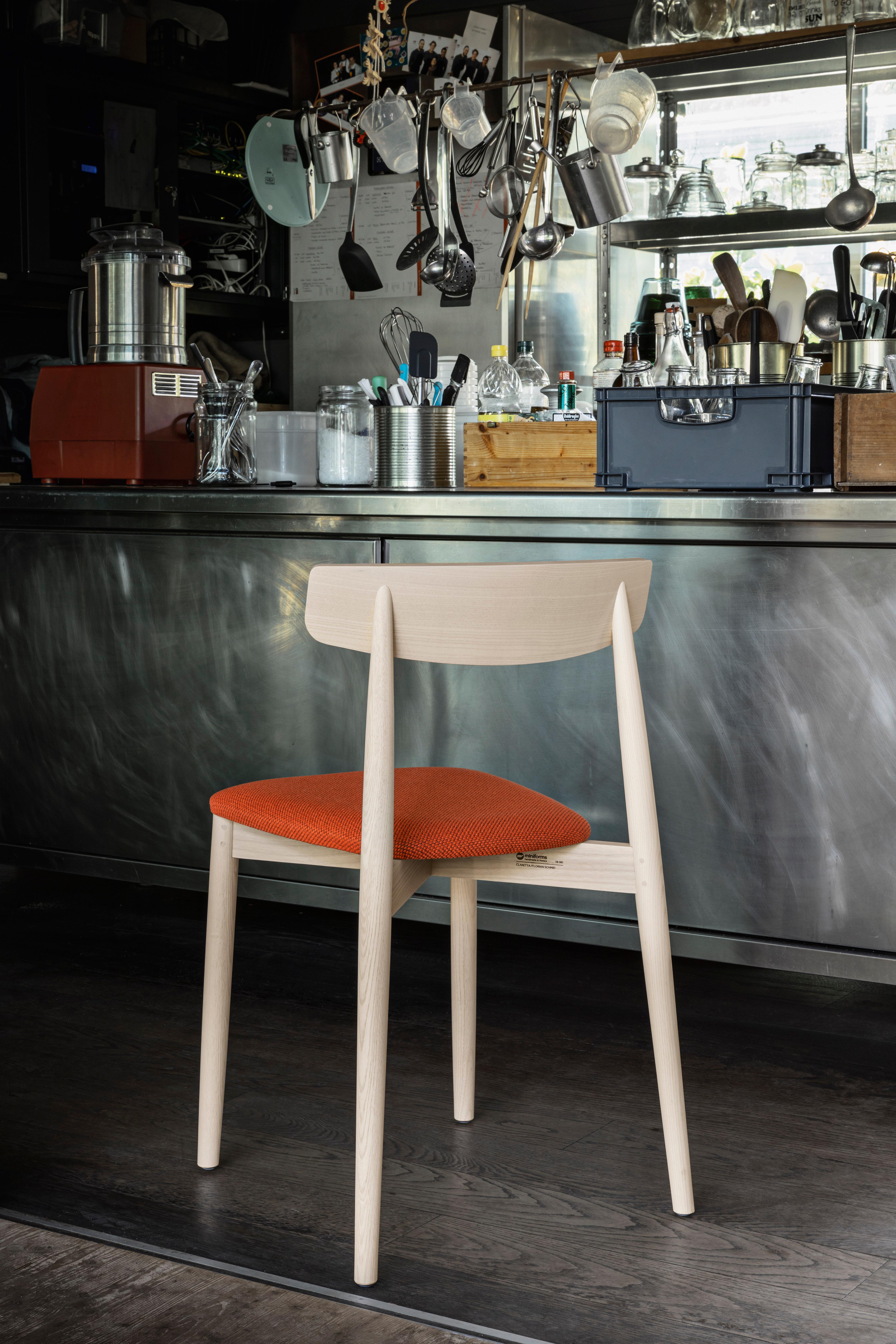 Italian Claretta Chair with Black Ash Frame & Musk Velvet Seat by Florian Schmid For Sale