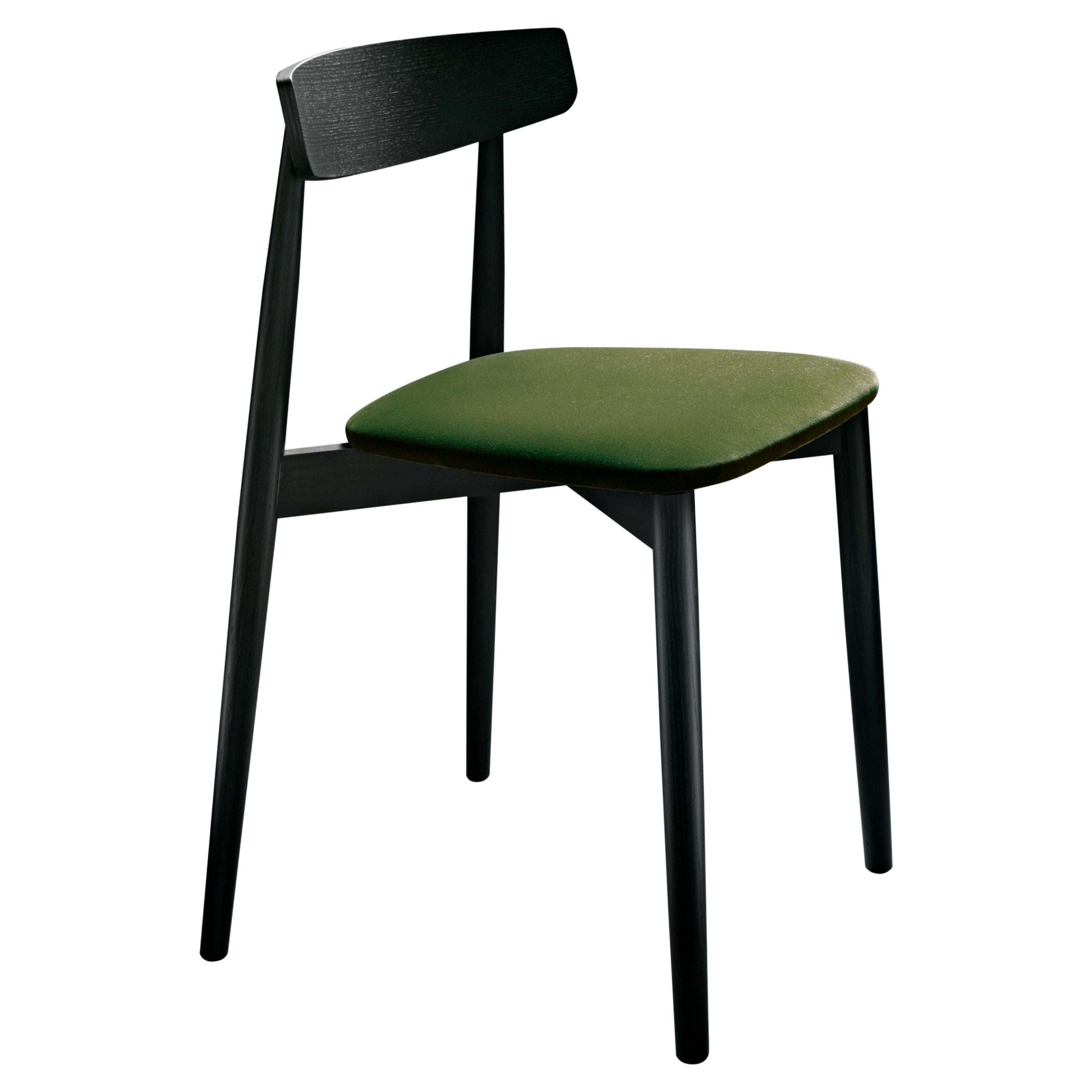 Claretta Chair with Black Ash Frame & Musk Velvet Seat by Florian Schmid