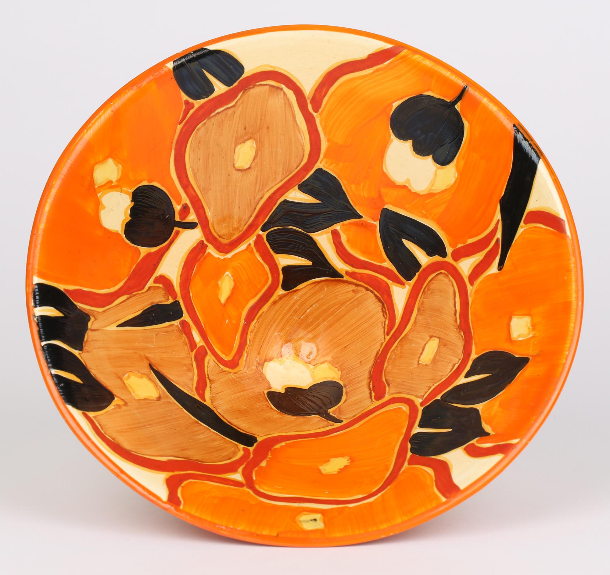 Clarice Cliff Art Deco Bizarre Conical Orange Chintz Hand Painted Bowl 10