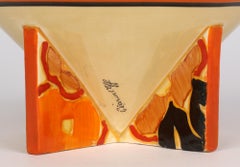 Clarice Cliff Art Deco Bizarre Conical Orange Chintz Hand Painted Bowl