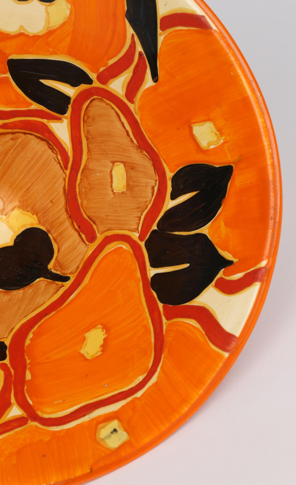 Pottery Clarice Cliff Art Deco Bizarre Conical Orange Chintz Hand Painted Bowl
