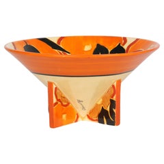 Clarice Cliff Art Deco Bizarre Conical Orange Chintz Hand Painted Bowl