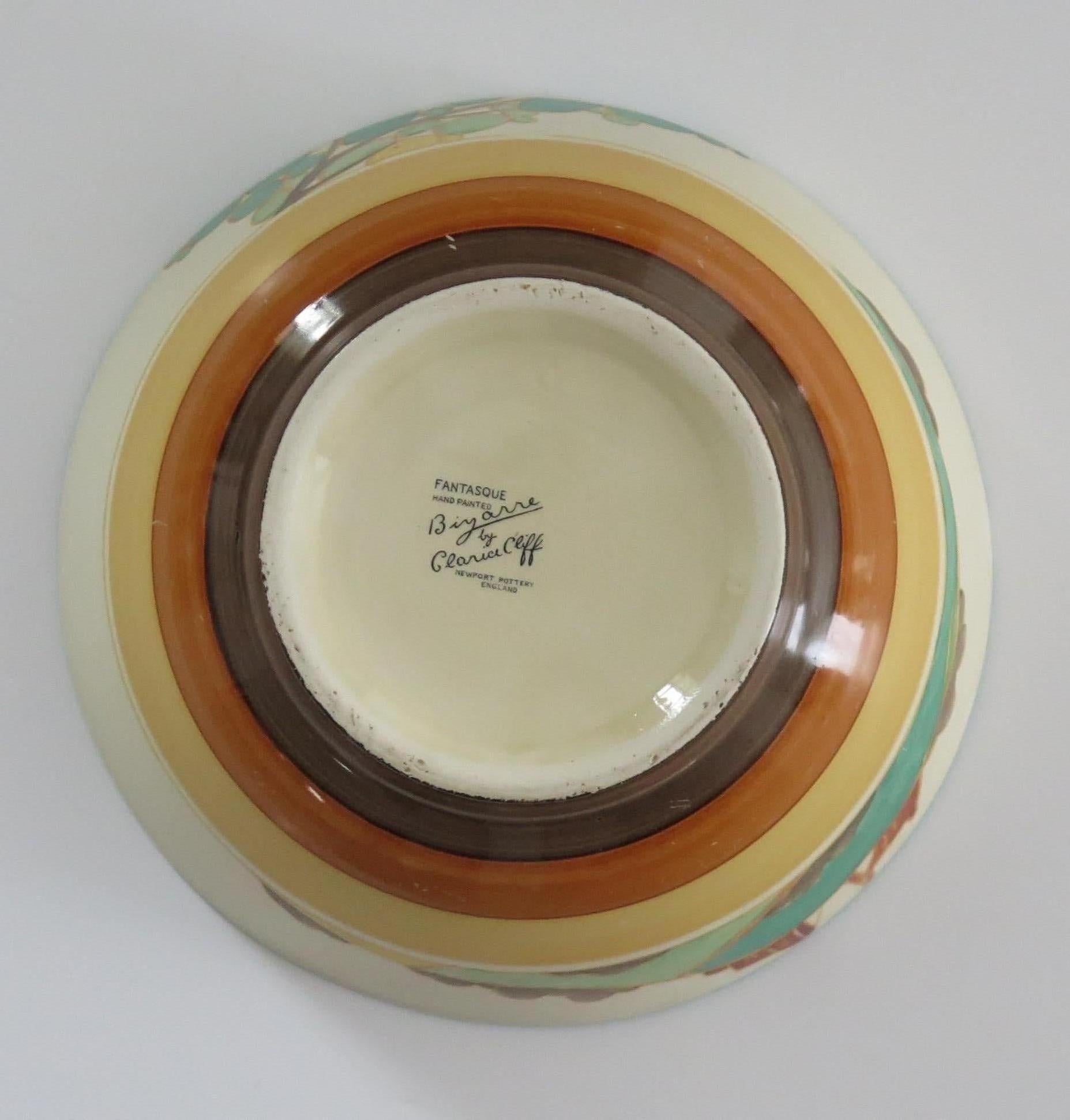 Clarice Cliff Bowl Fantasque Bizarre Range in Secrets Ptn, Art Deco Ca 1933 3