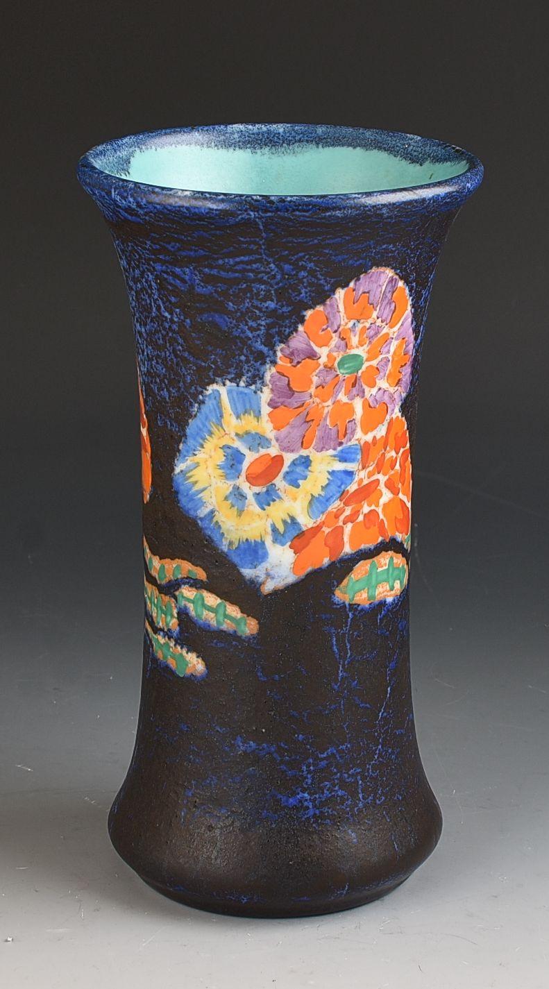 Hand-Painted Clarice cliff CLOVRE WATERLILY 206 SHAPE VASE C.1930