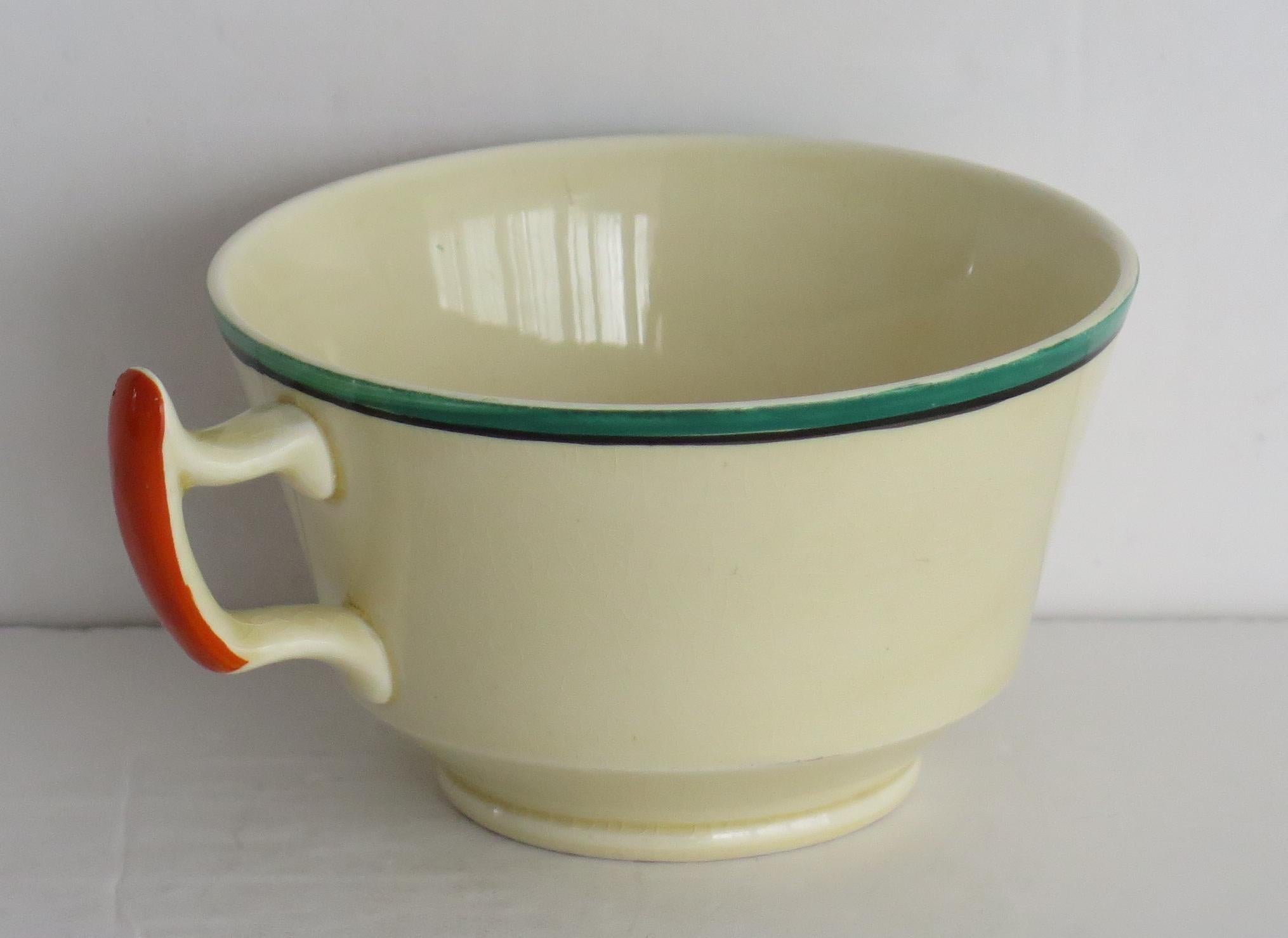 Clarice Cliff Cup and Saucer Duo Ravel Pattern Athens Shape, Art Deco circa 1936 In Good Condition For Sale In Lincoln, Lincolnshire