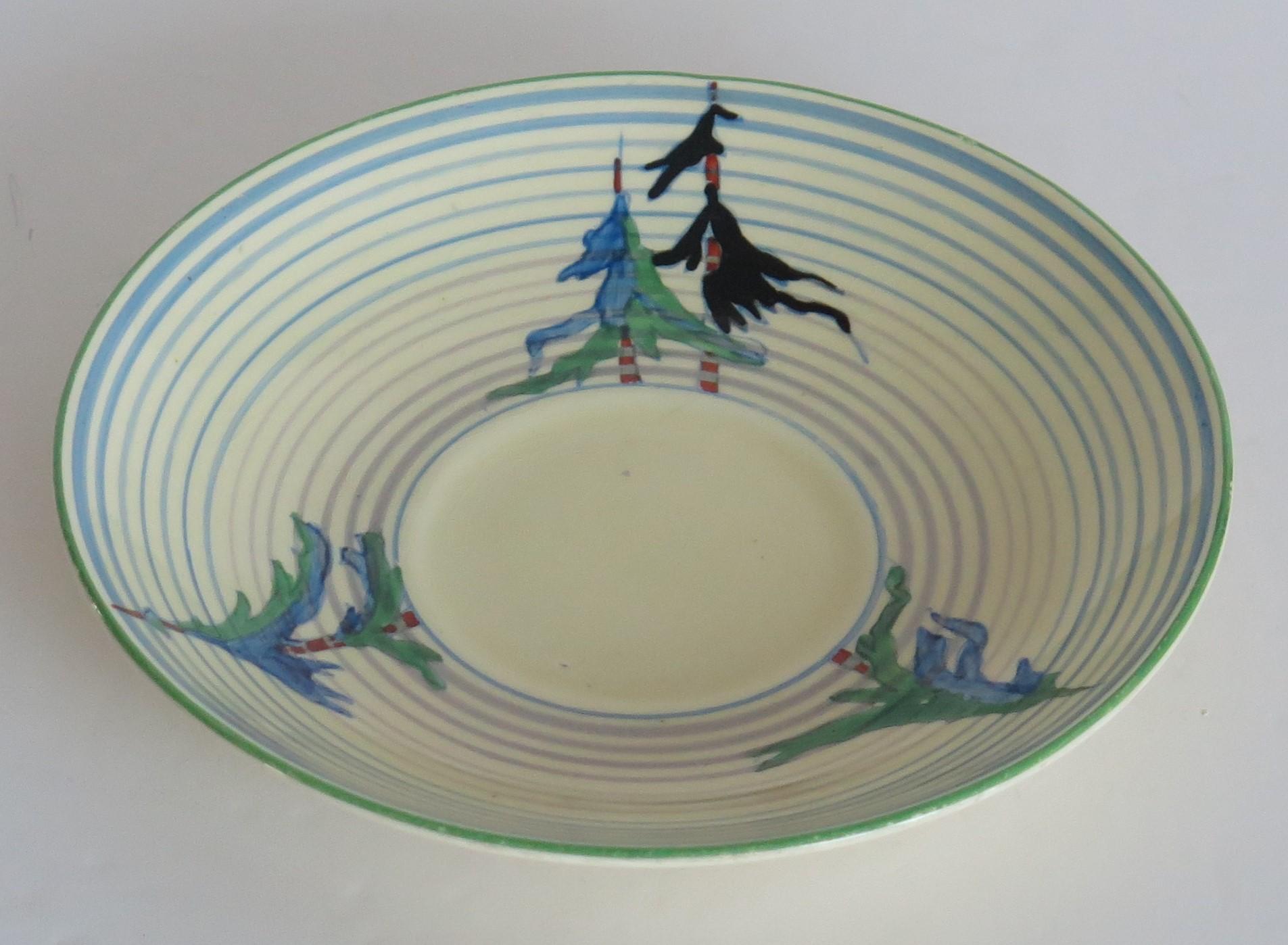 20th Century Clarice Cliff Cup and Saucer Rare Pine Grove Bizarre Ptn Art Deco, Circa 1935 For Sale
