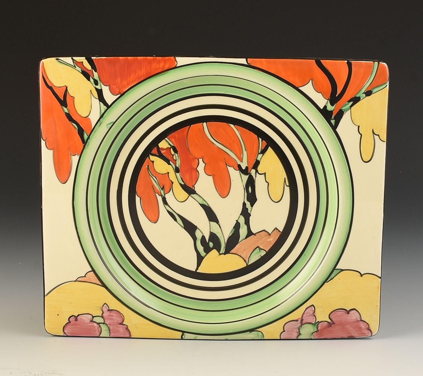 A fantastic Honolulu full pattern Biarritz shape plate that will date to 1933. This is as nice a one of these as you'll ever find with a full version of the pattern to the centre then repeated around the sides in very strong colours. GUARANTEED to